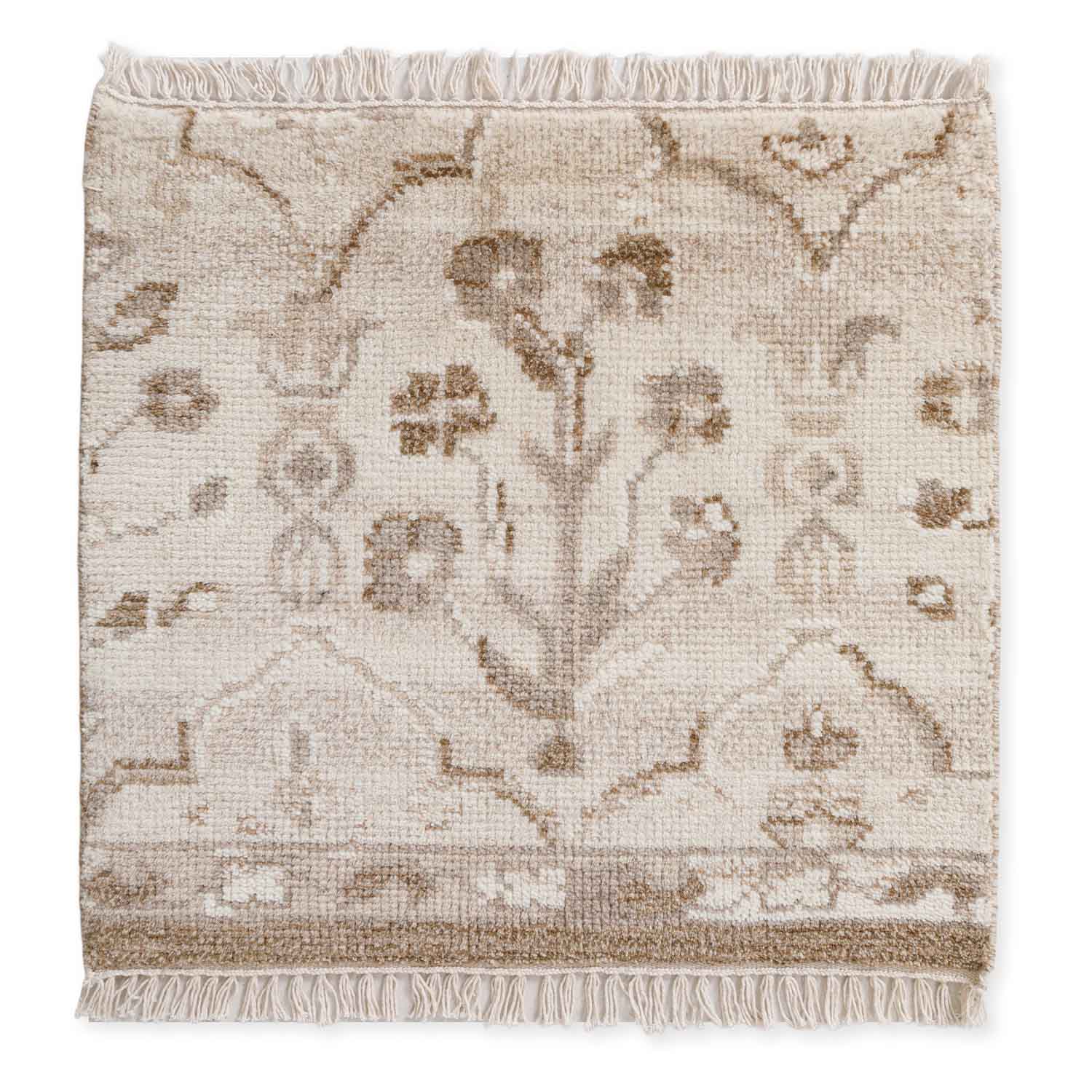 Tree Hanknotted wool rug