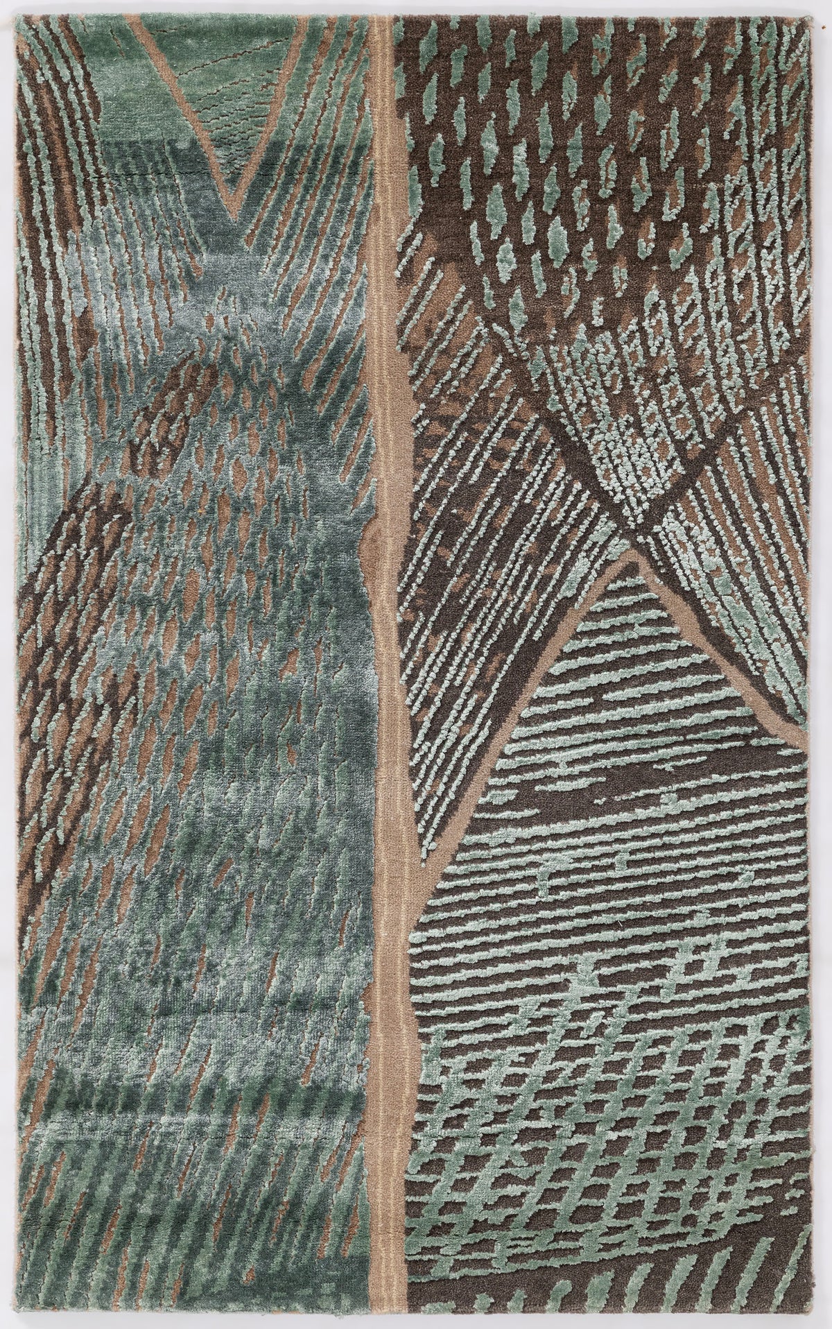 Vena Tera Hand Knotted Woollen And Viscose Rug