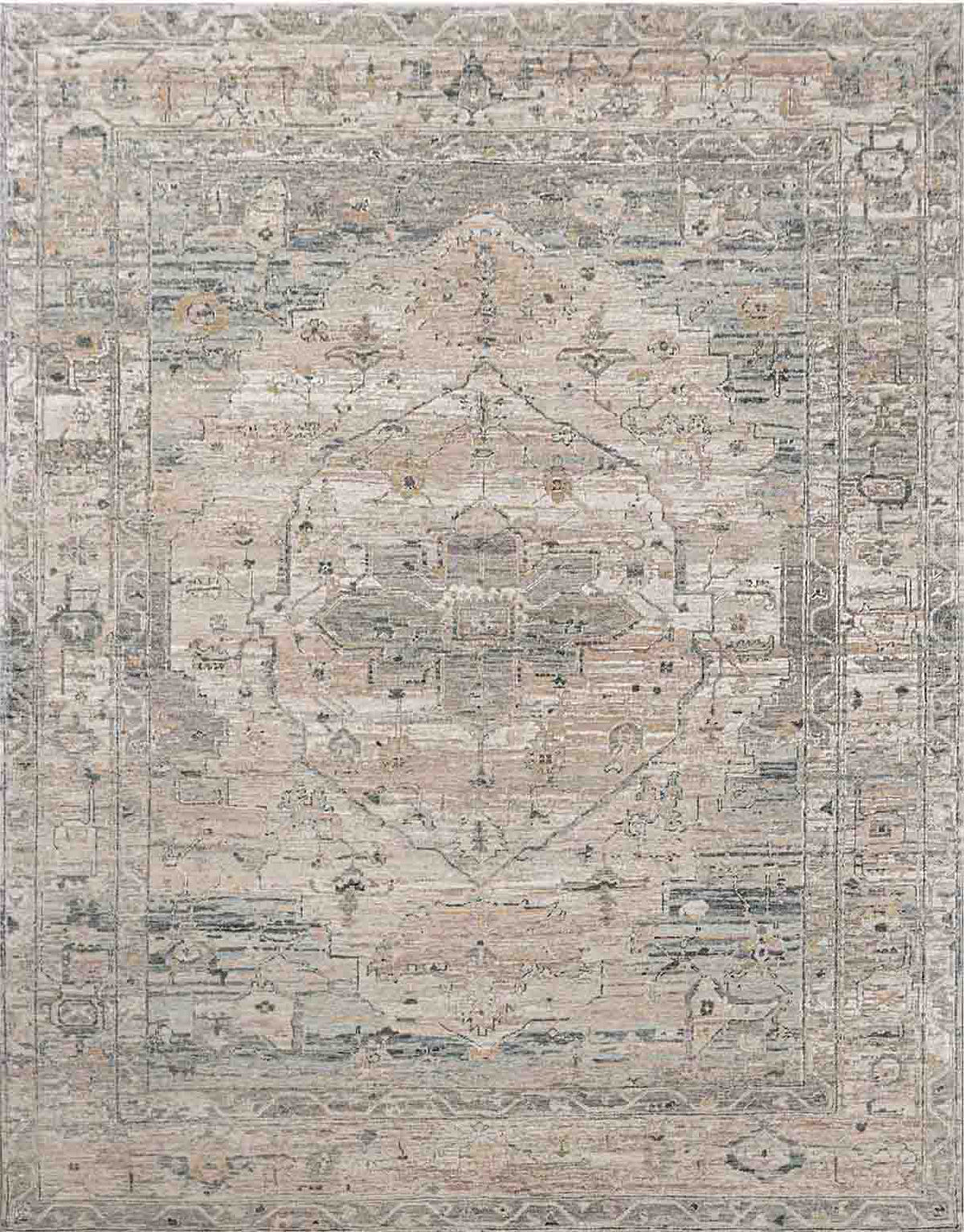 Abrash Handknotted Wool and Silk Rug