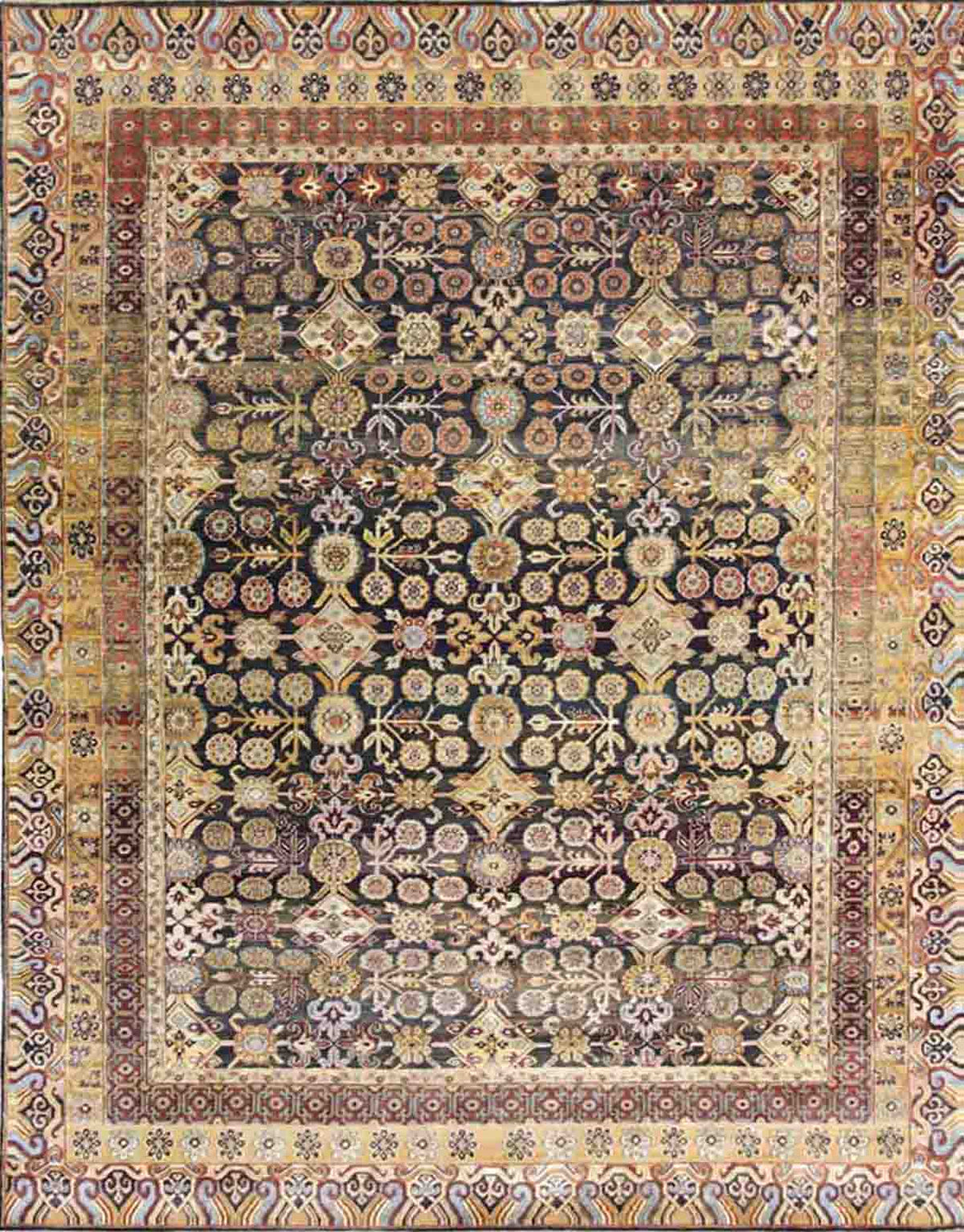 Viraset Handknotted Silk and Wool Rug