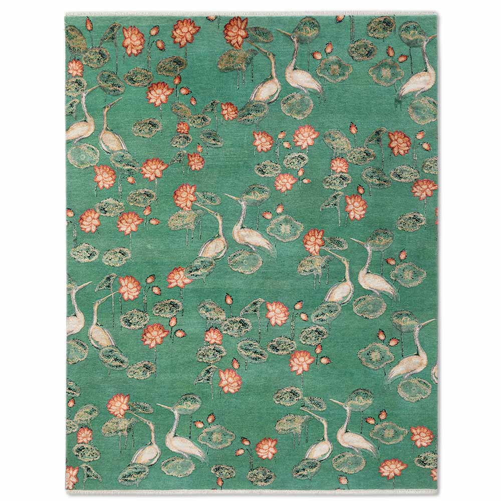 Oriental Handknotted Wool and Silk Rug By Anita Dalmia