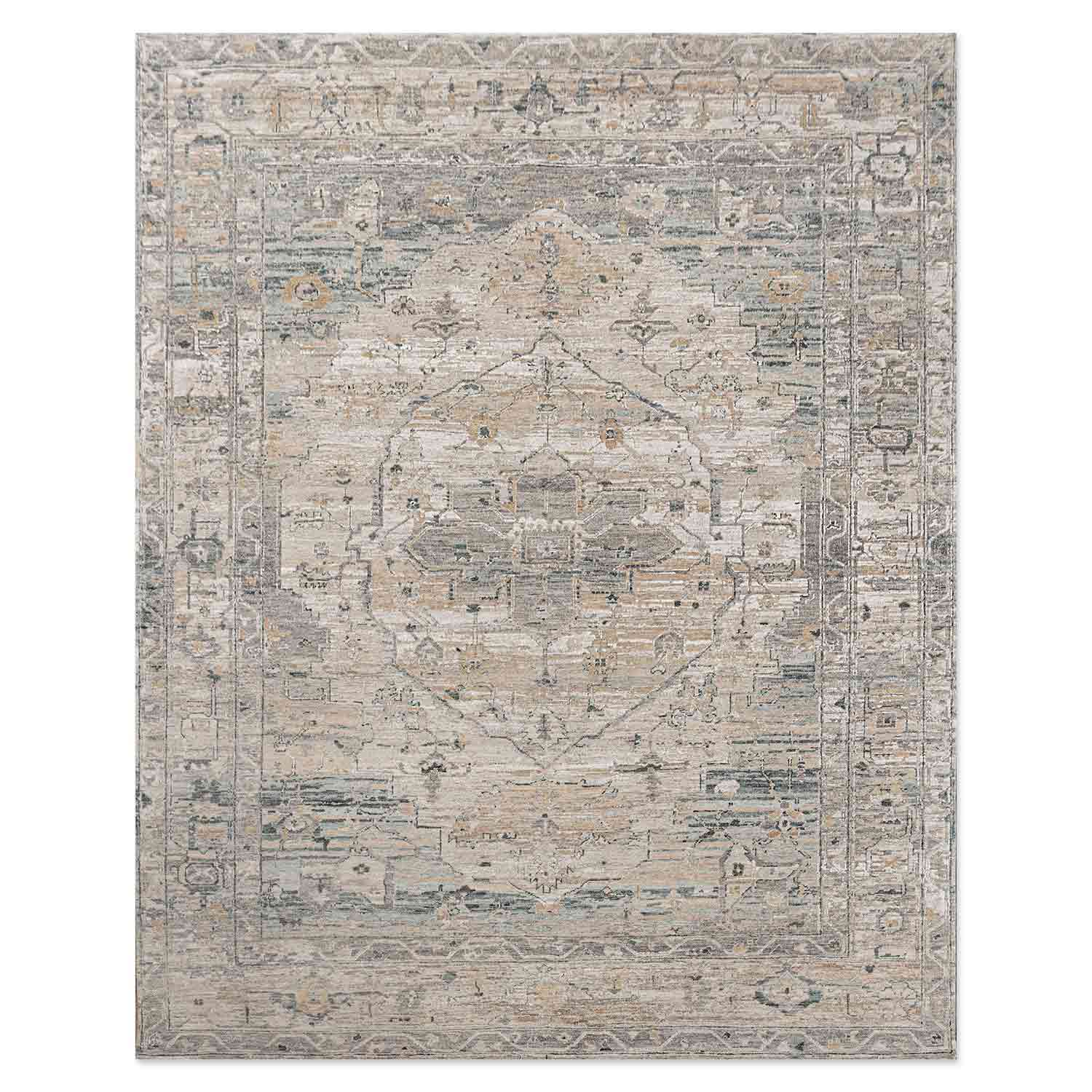 Abrash Handknotted Wool and Silk Rug