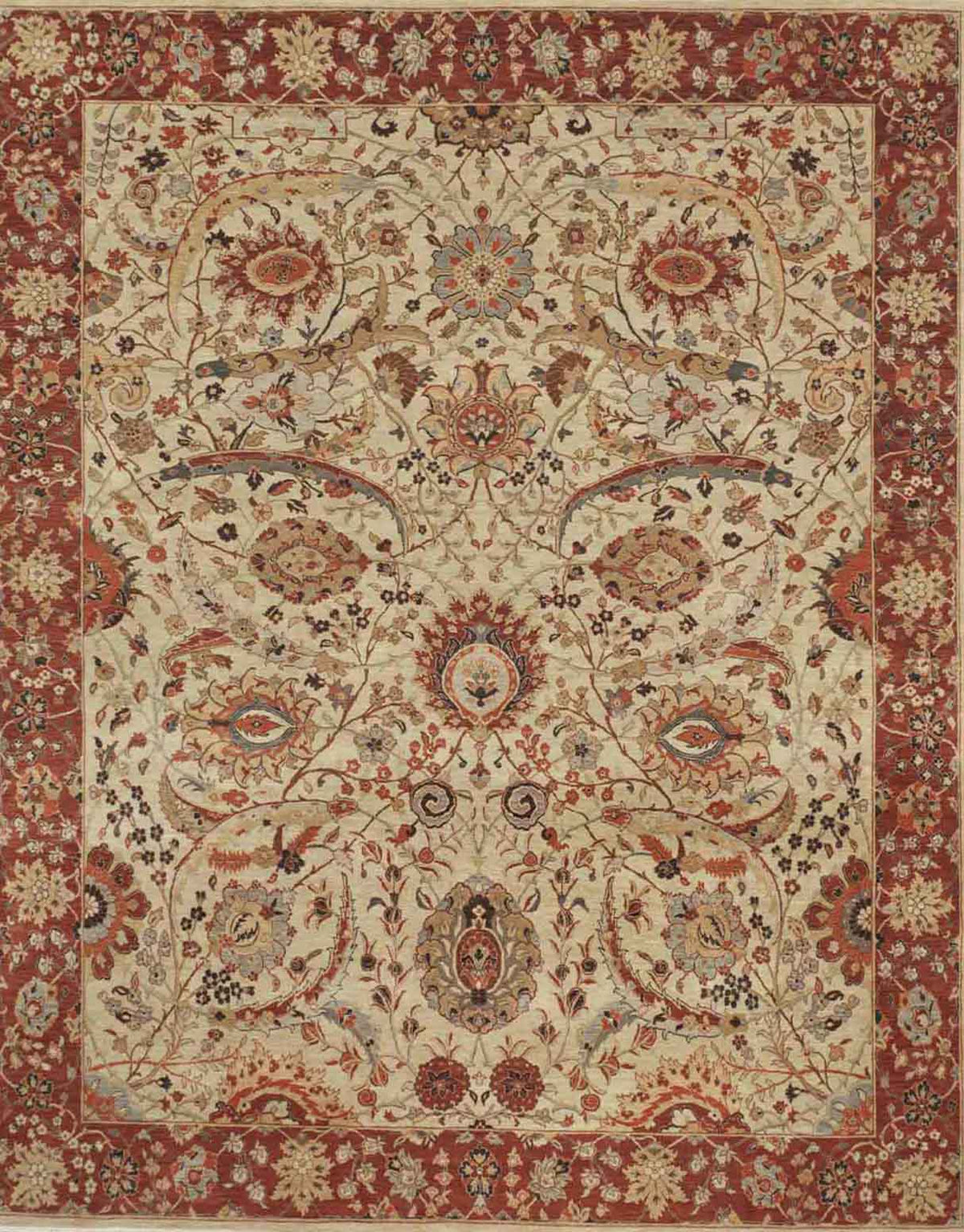 Sickle Leaf Handknotted Wool Rug