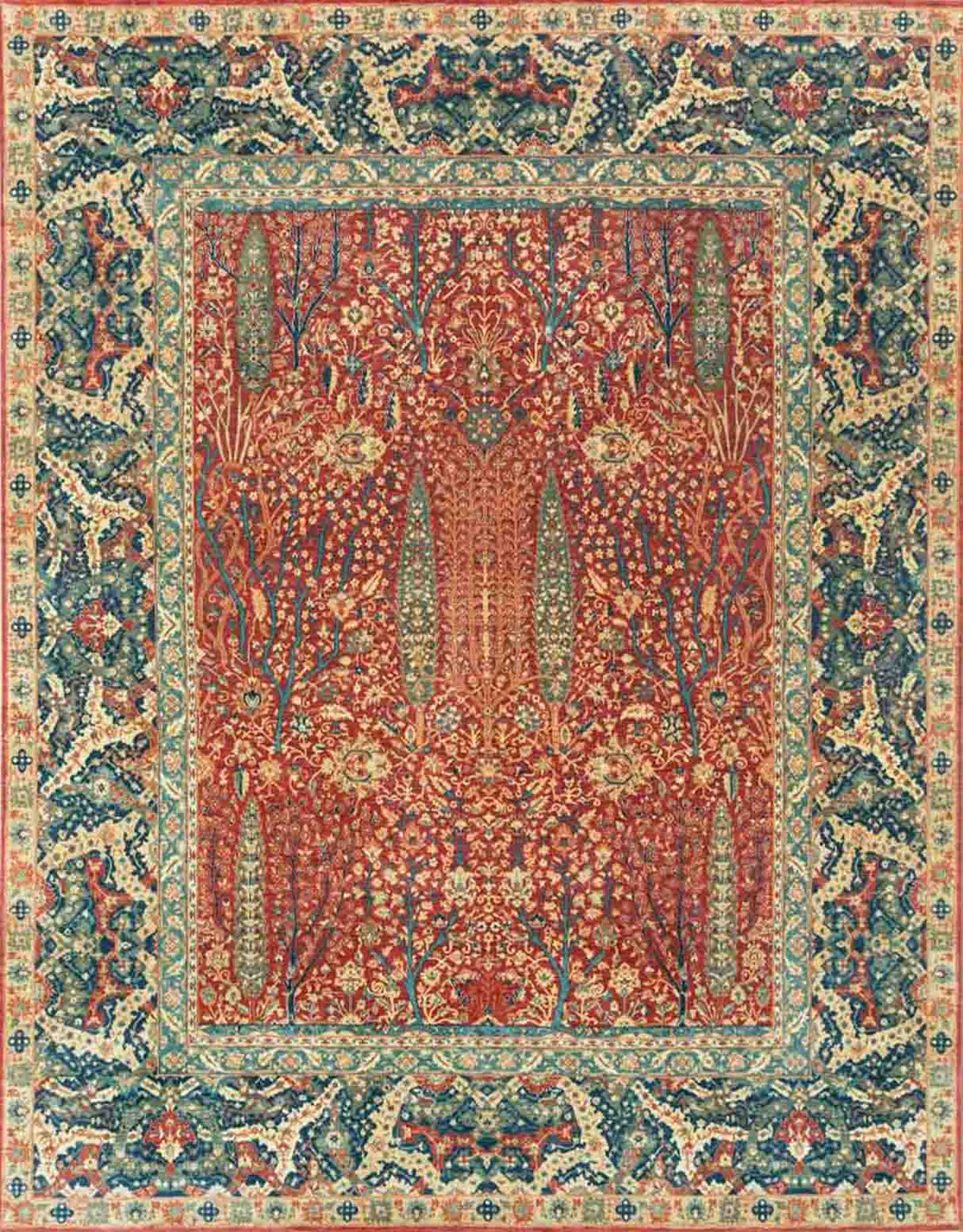 Tree of Life Handknotted Wool Runner