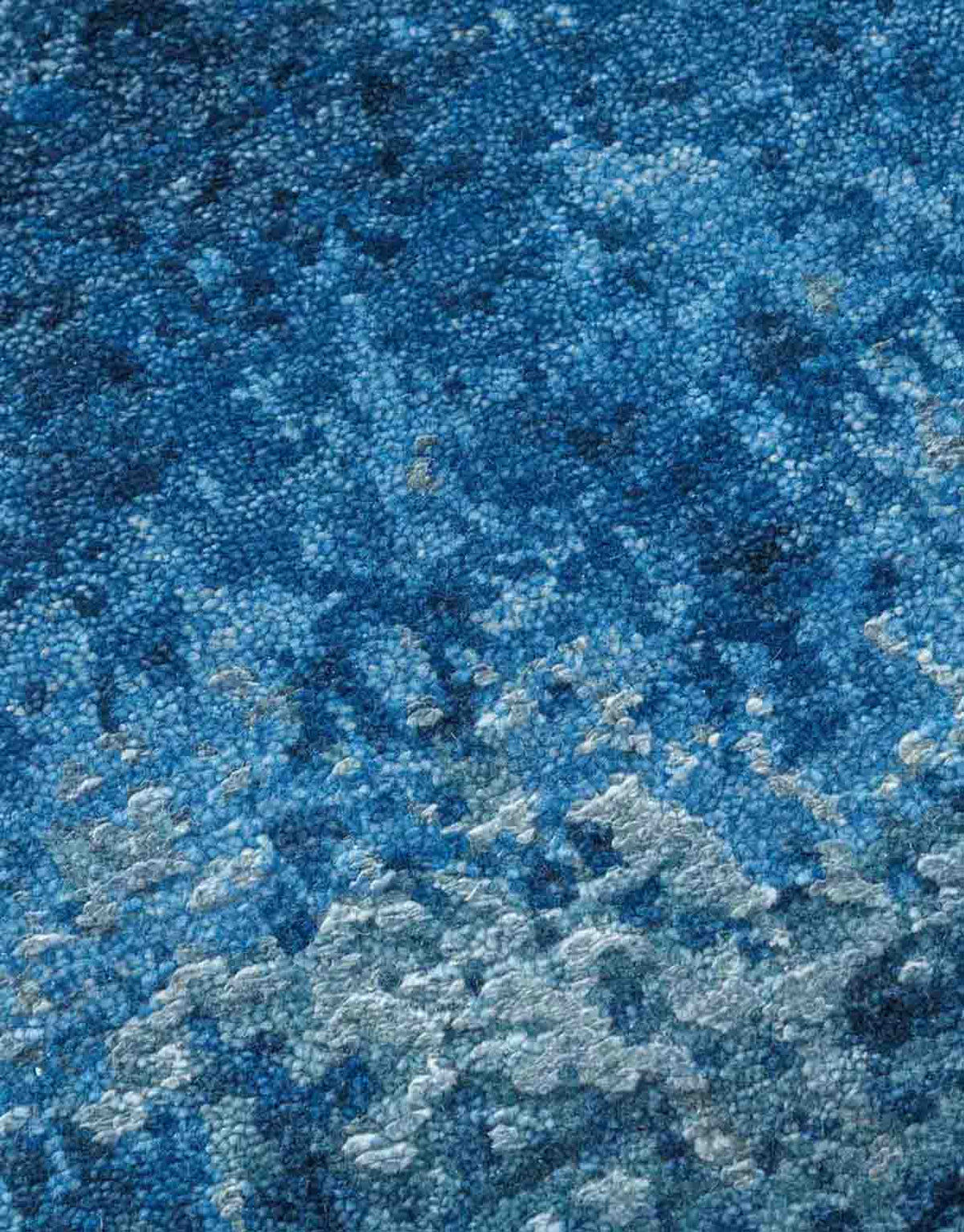 Azure Handknotted Wool and Silk Rug
