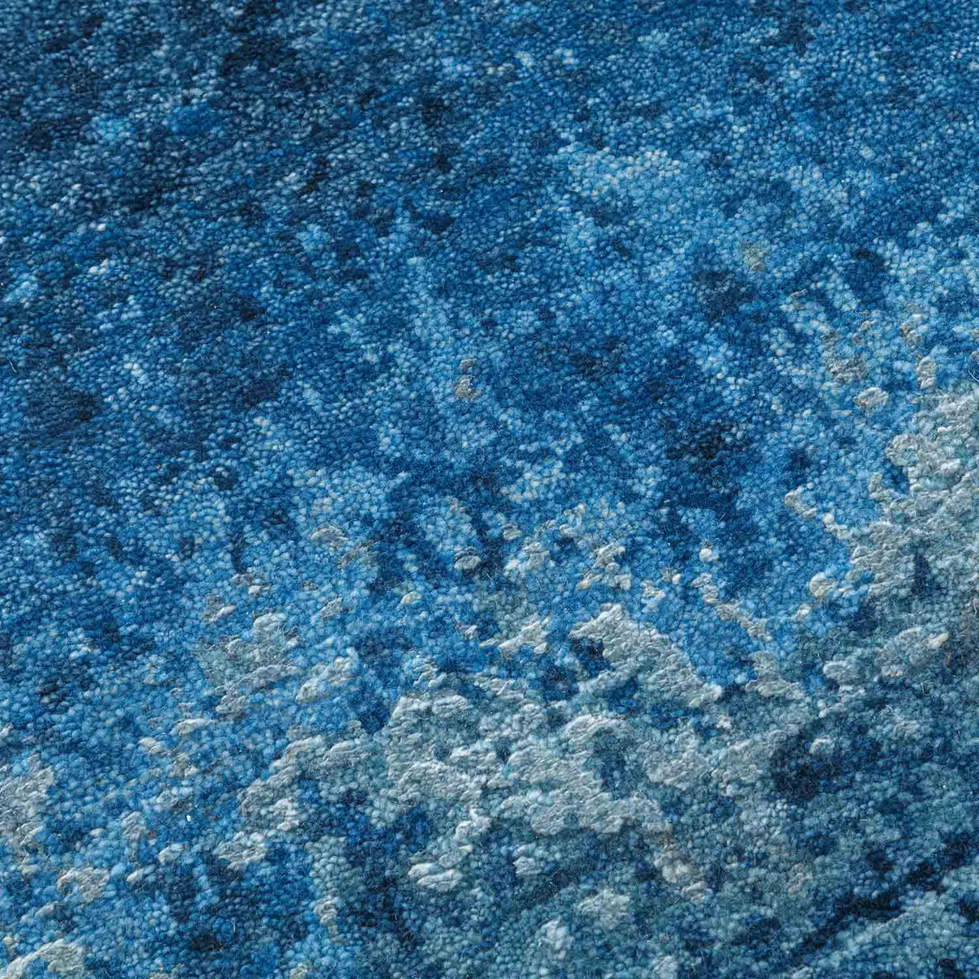 Azure Handknotted Wool and Silk Rug