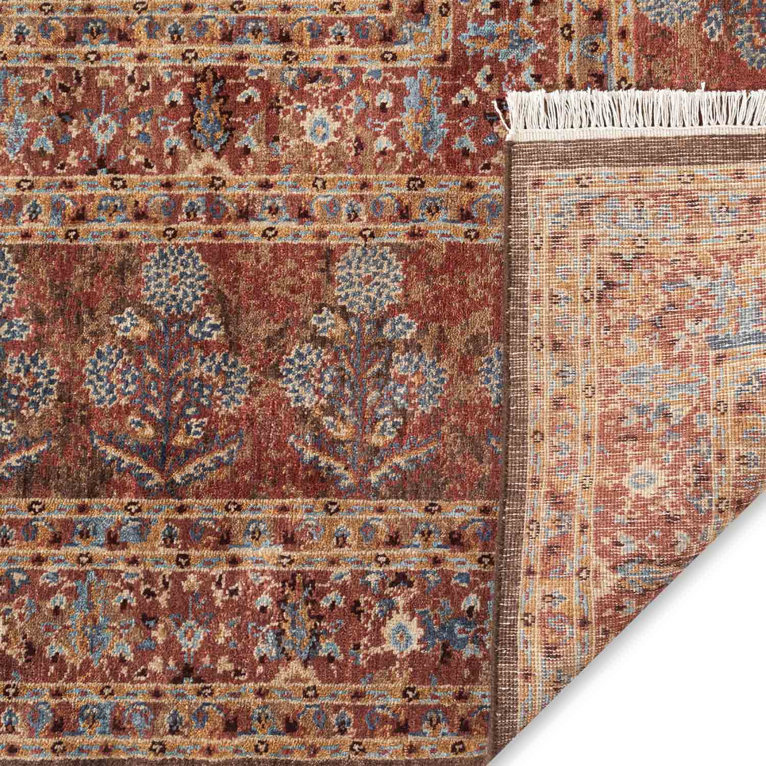 Muneem Handknotted Wool and Silk Rug By JJ Valaya