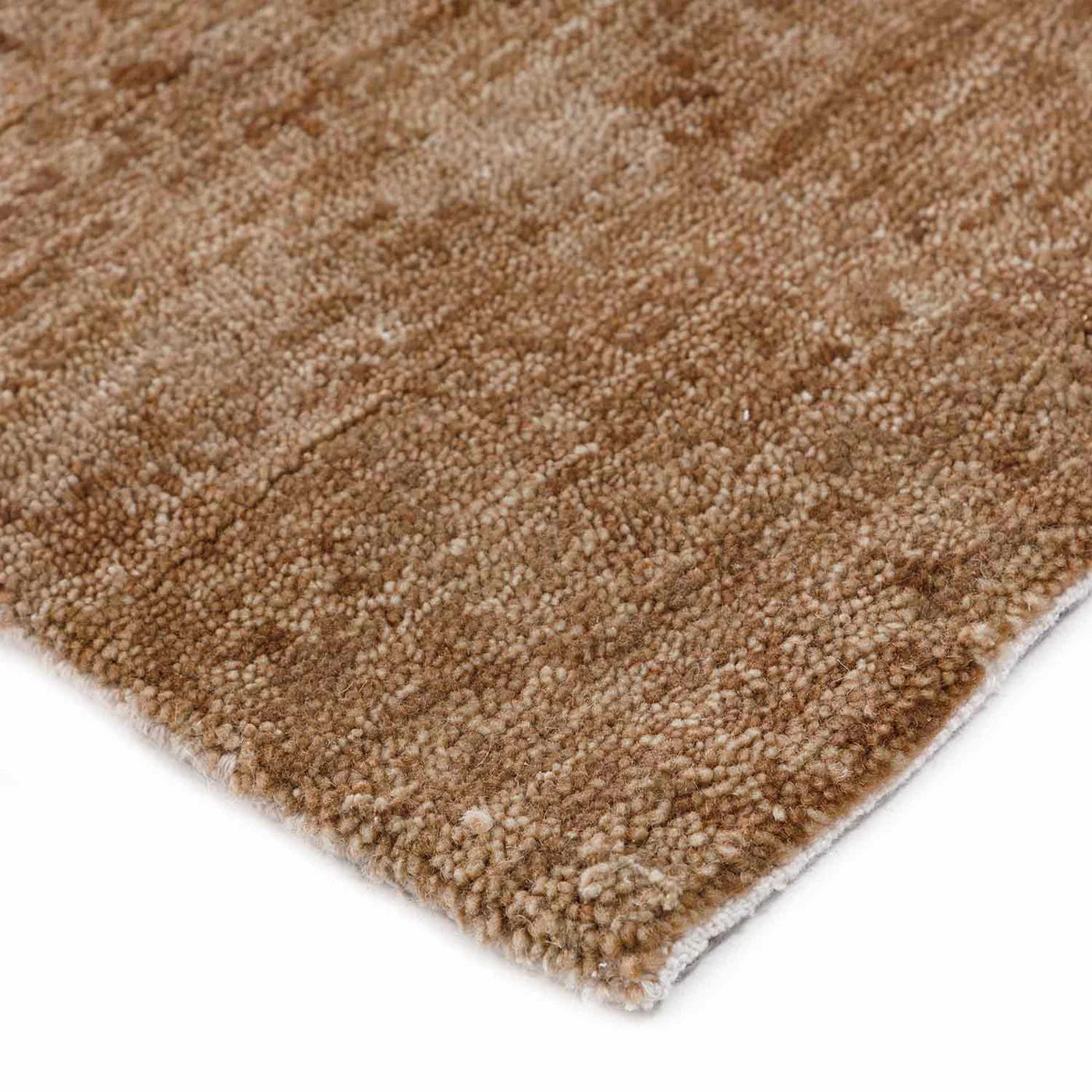 Cinnamon Handknotted Wool and Silk Rug