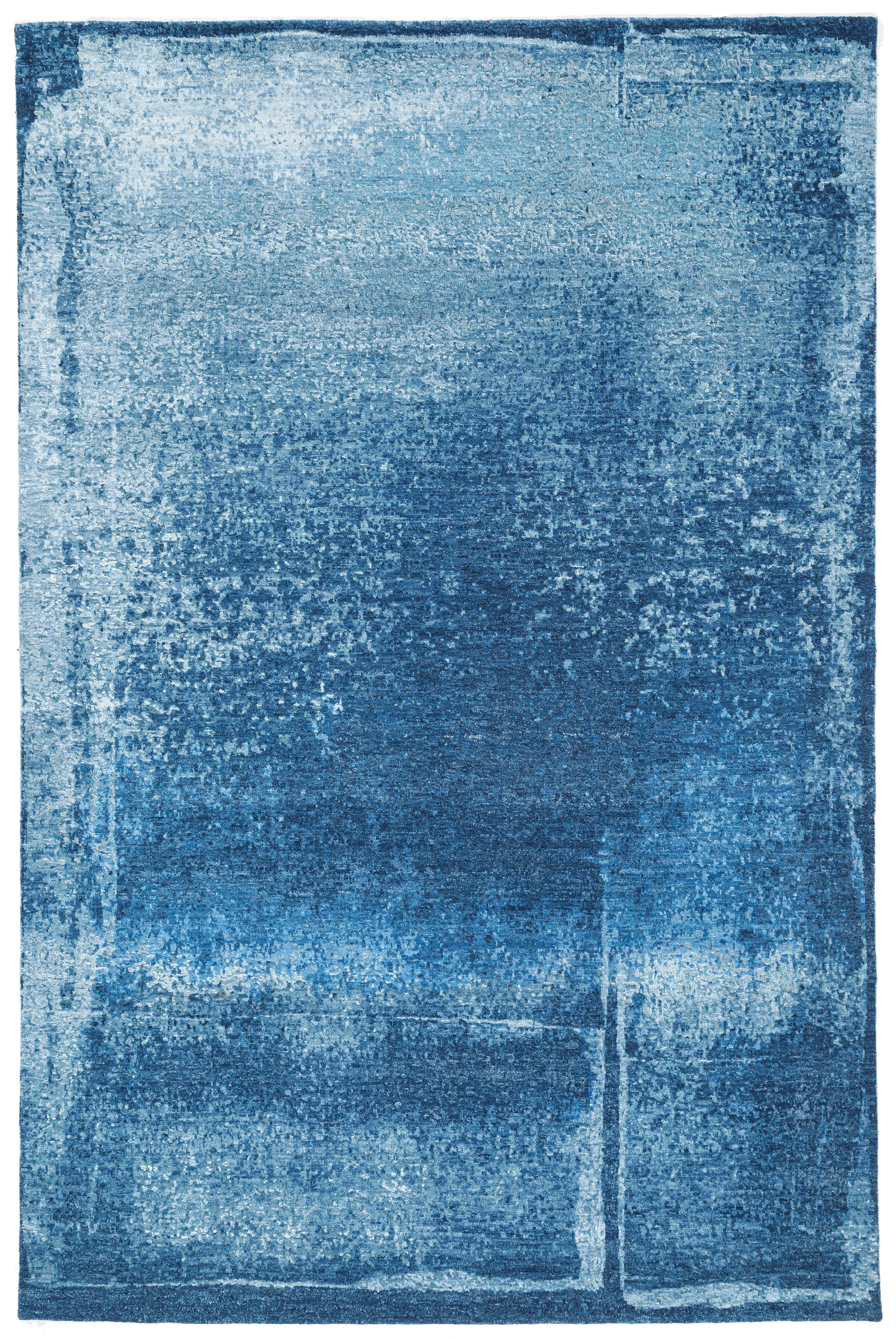 Azure Handknotted Wool and Silk Rug