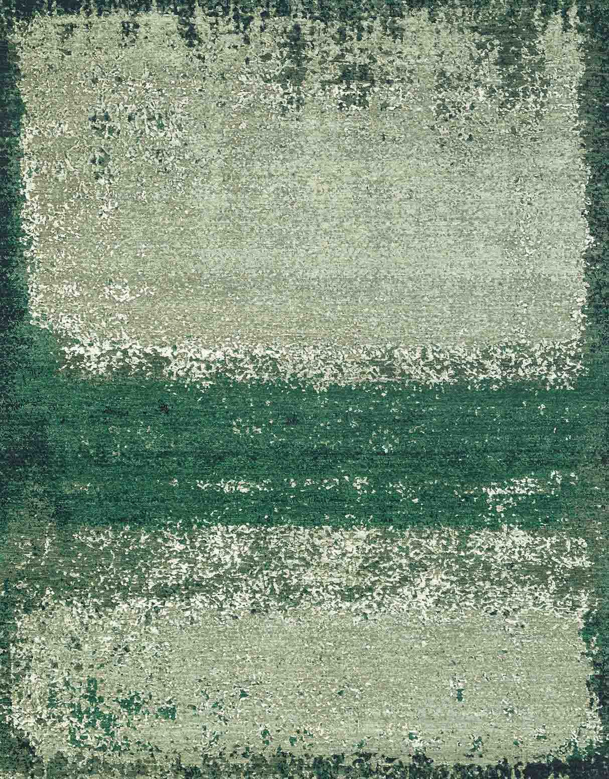 Jade Handknotted Wool and Silk Rug