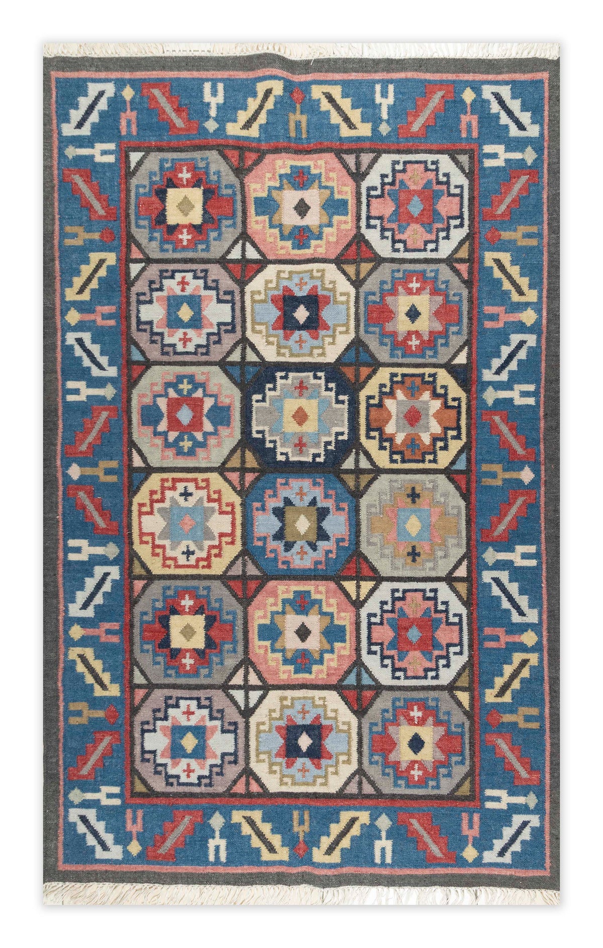 Aster Hand Woven Woollen Dhurrie