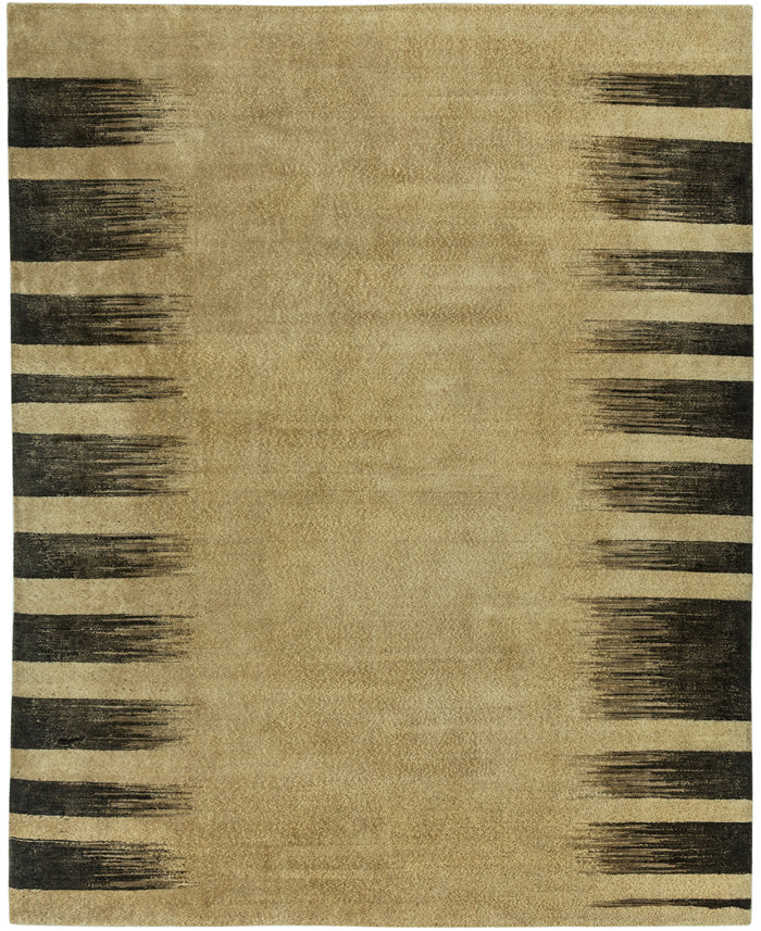 Ikat Hand Knotted Woollen and Silk Rug By Abraham & Thakore