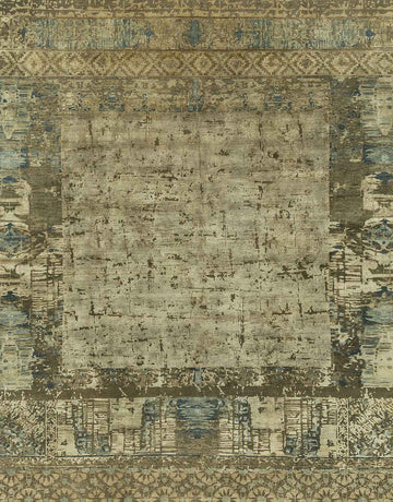 Windswept Handknotted Wool and Silk Rug By Tarun Tahiliani