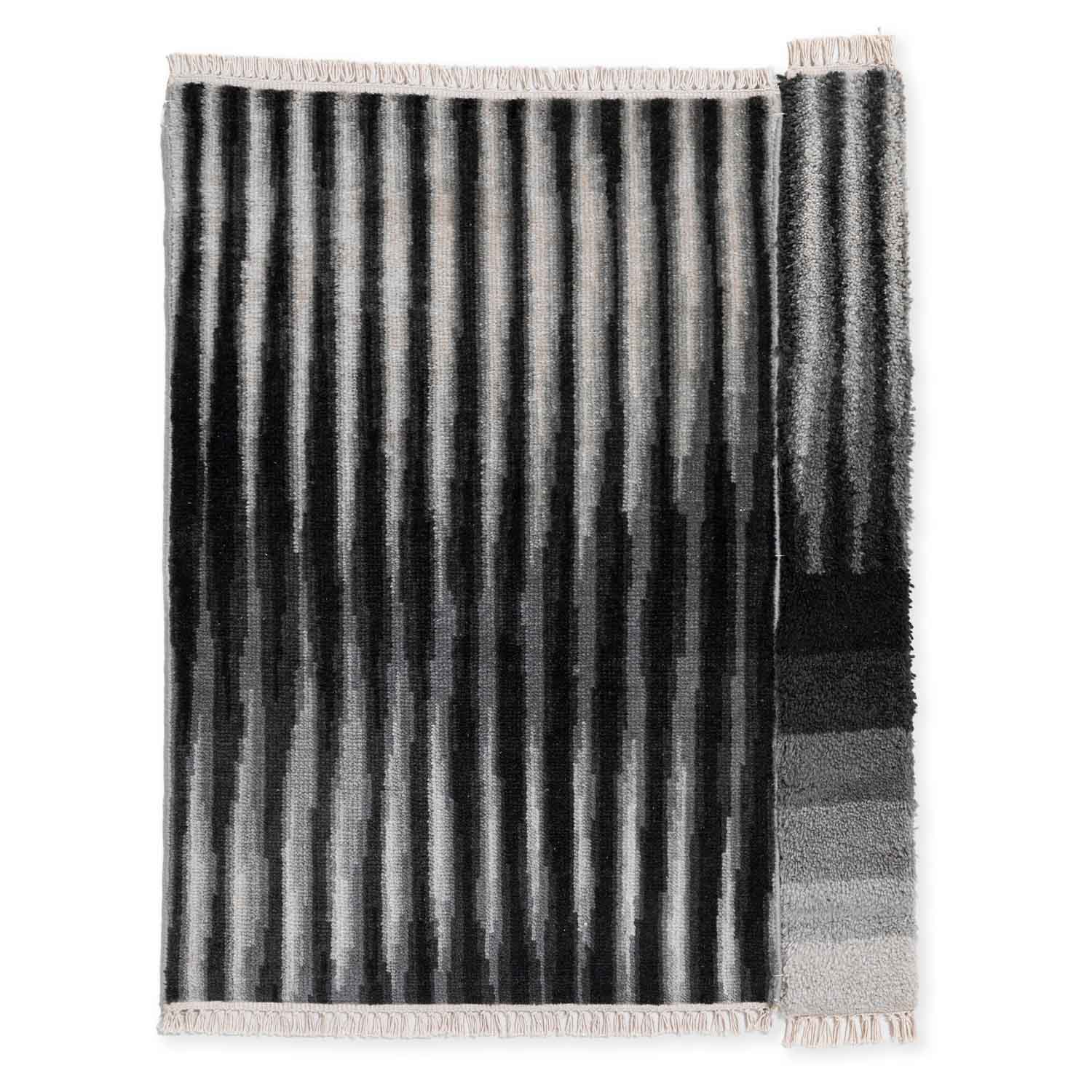 Linear Handknotted wool rug