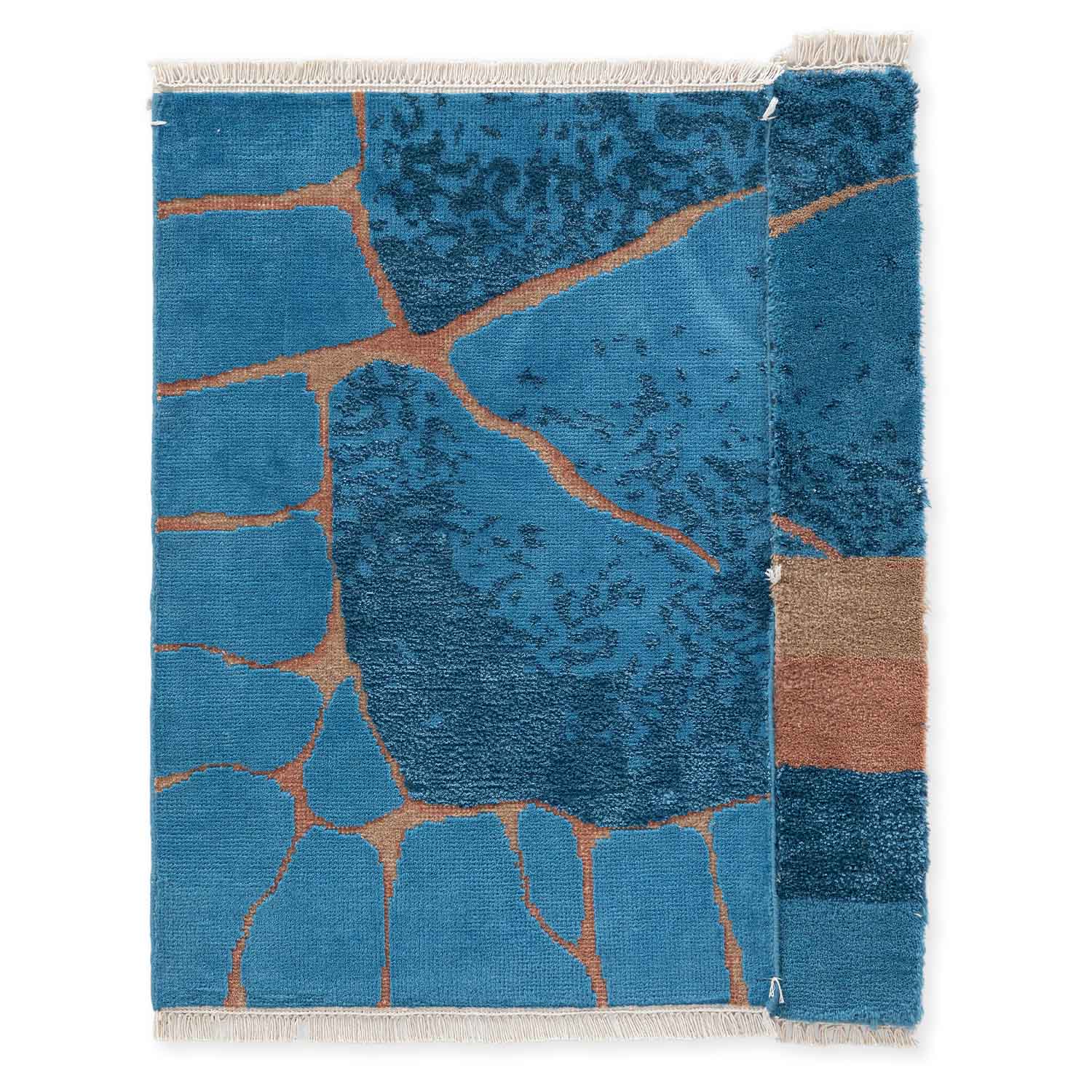 Coral Handknotted Wool and Viscose Rug