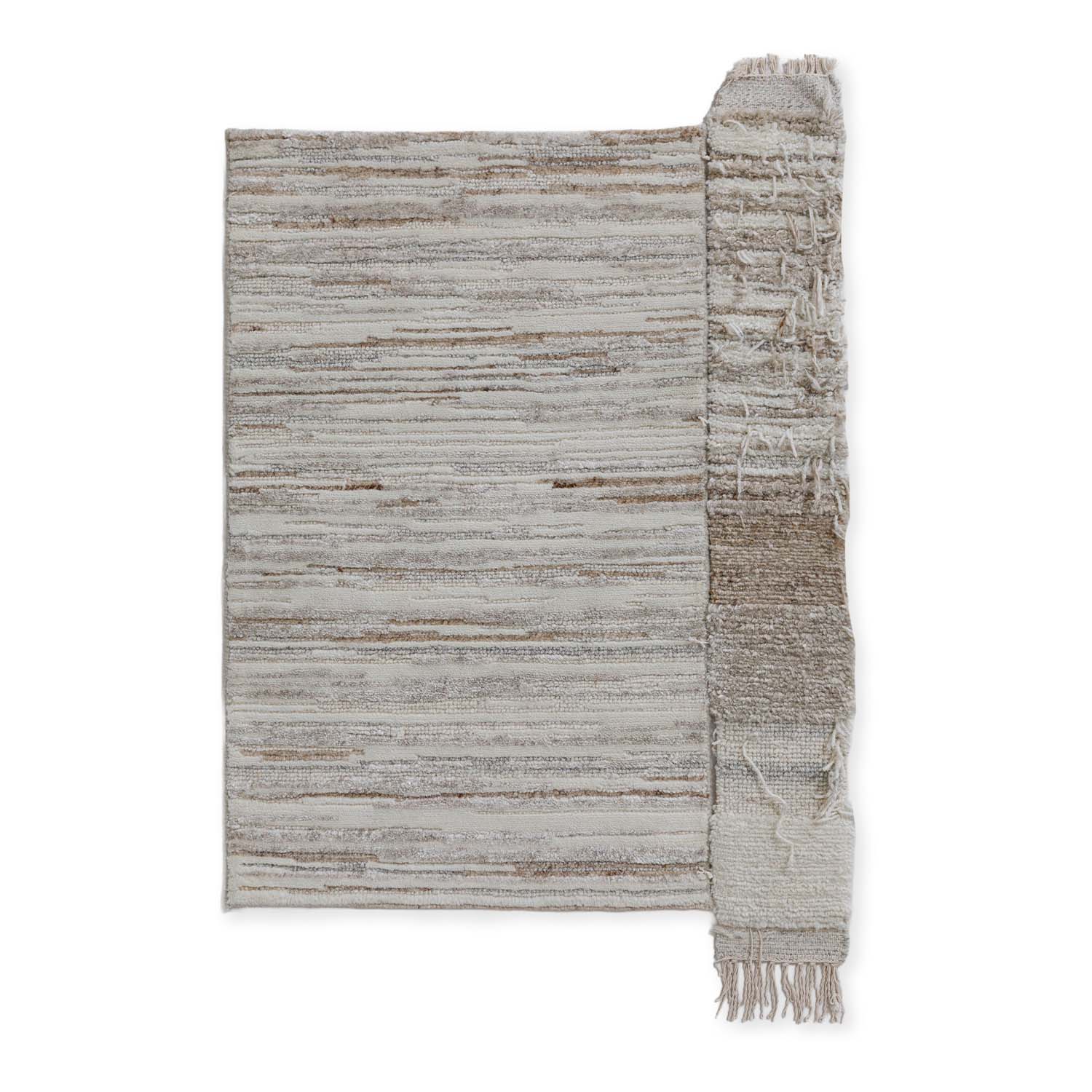 Greigeo Handknotted Wool and Viscose Rug