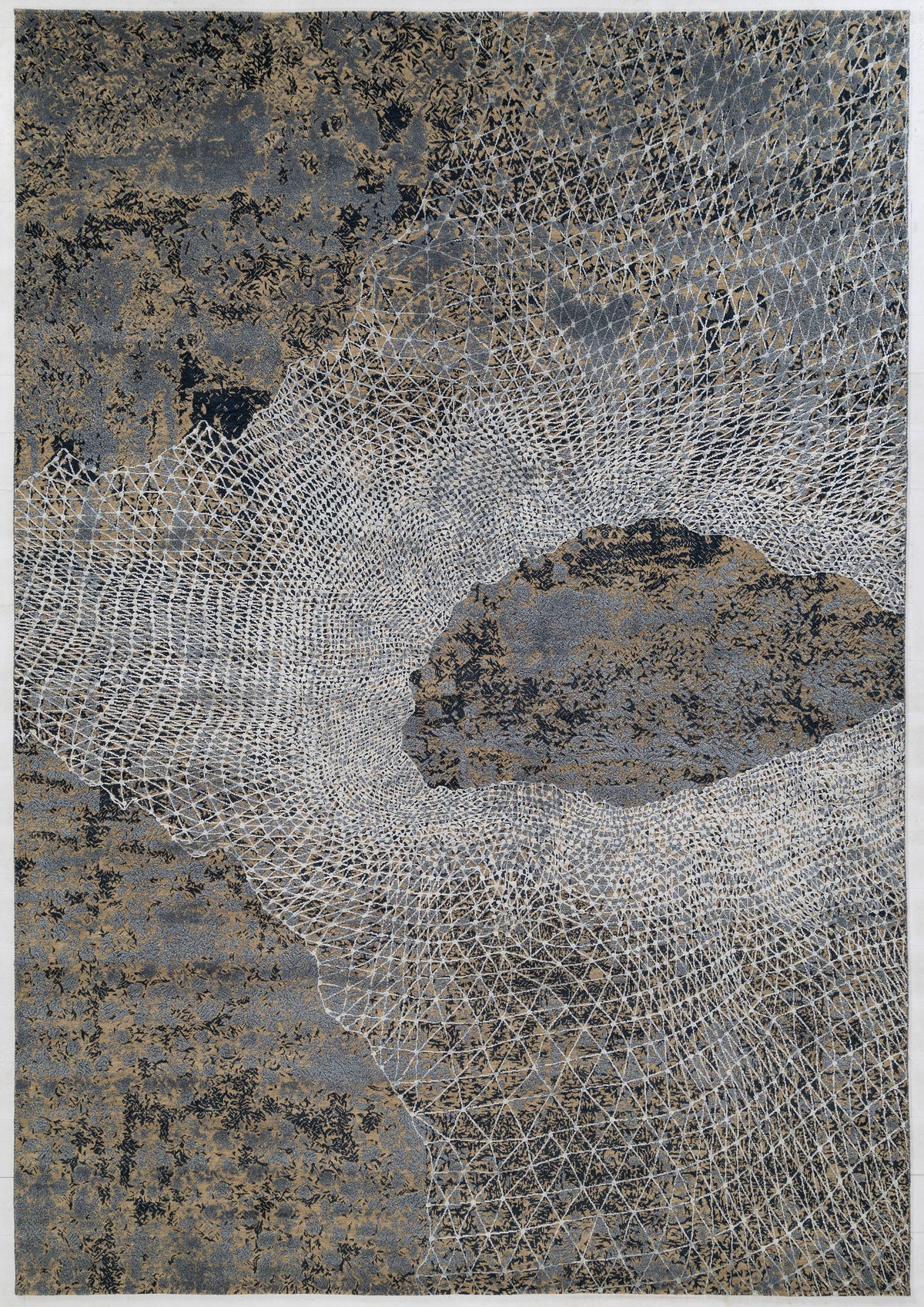 Muddle Hand Knotted Woollen And Viscose Rug