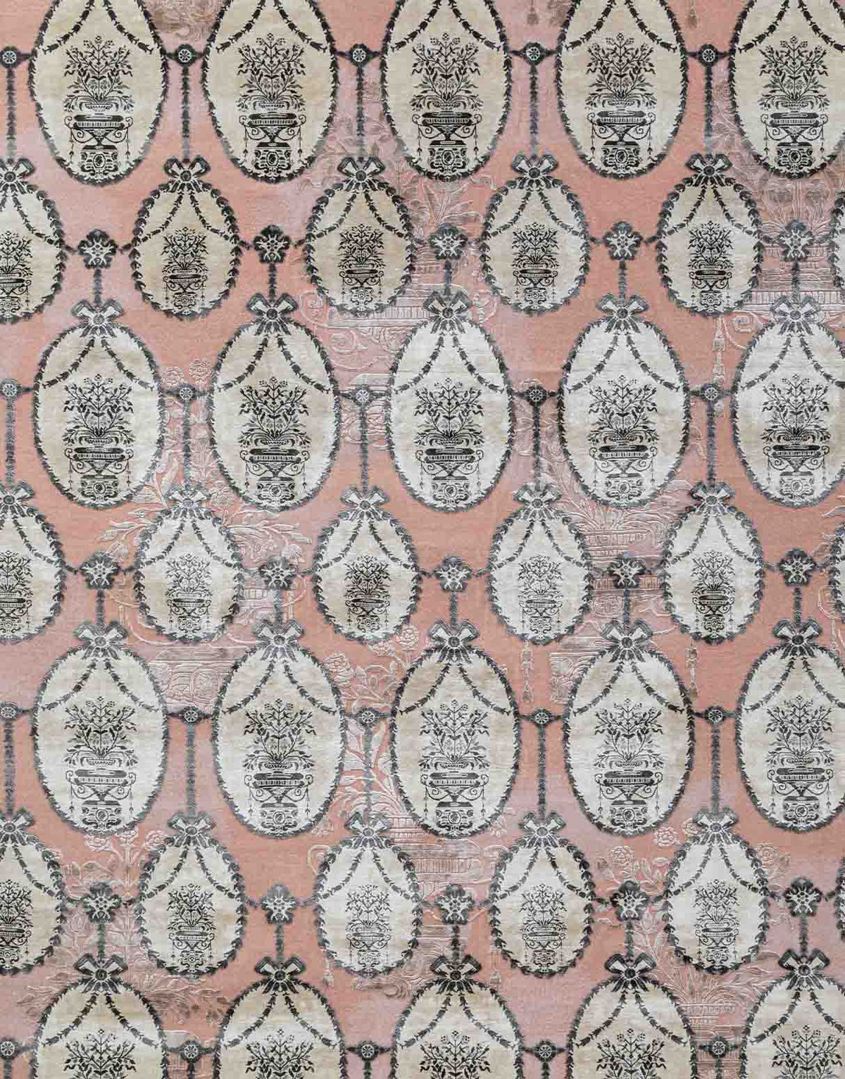 Vintage Rose Handknotted Wool and Viscose Rug By Anita Dalmia