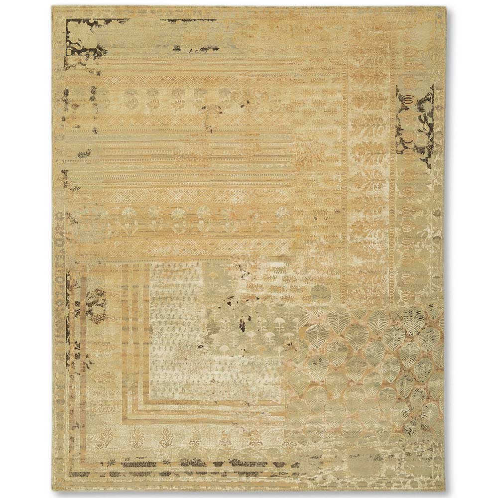 Maheshwari Handknotted Wool and Silk Rug By Abraham & Thakore