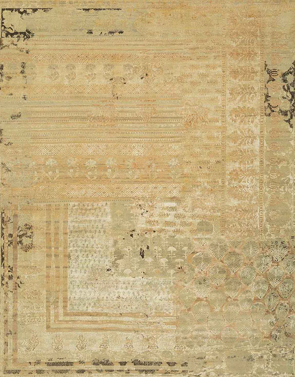 Maheshwari Handknotted Wool and Silk Rug By Abraham & Thakore