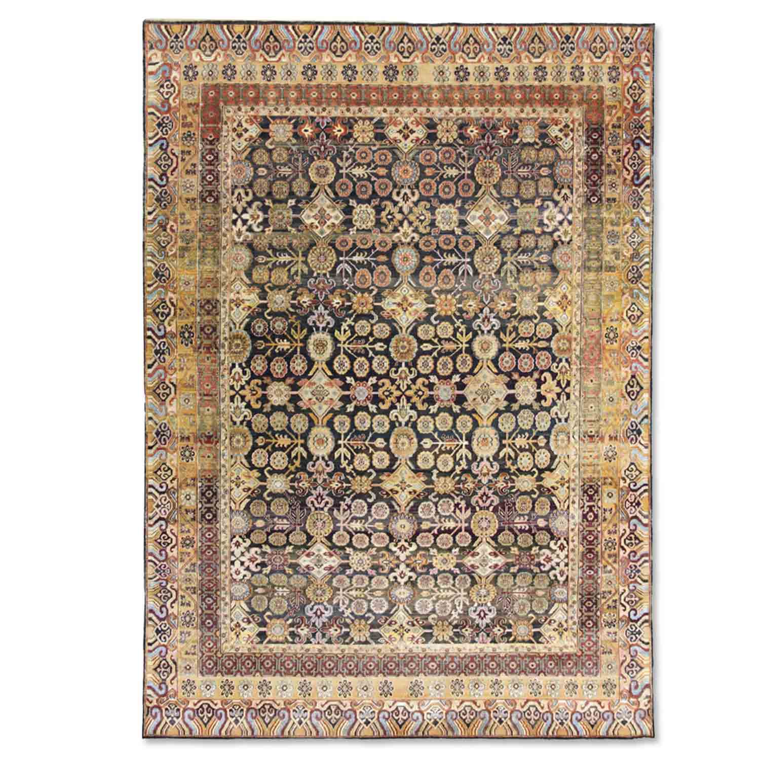 Viraset Handknotted Silk and Wool Rug