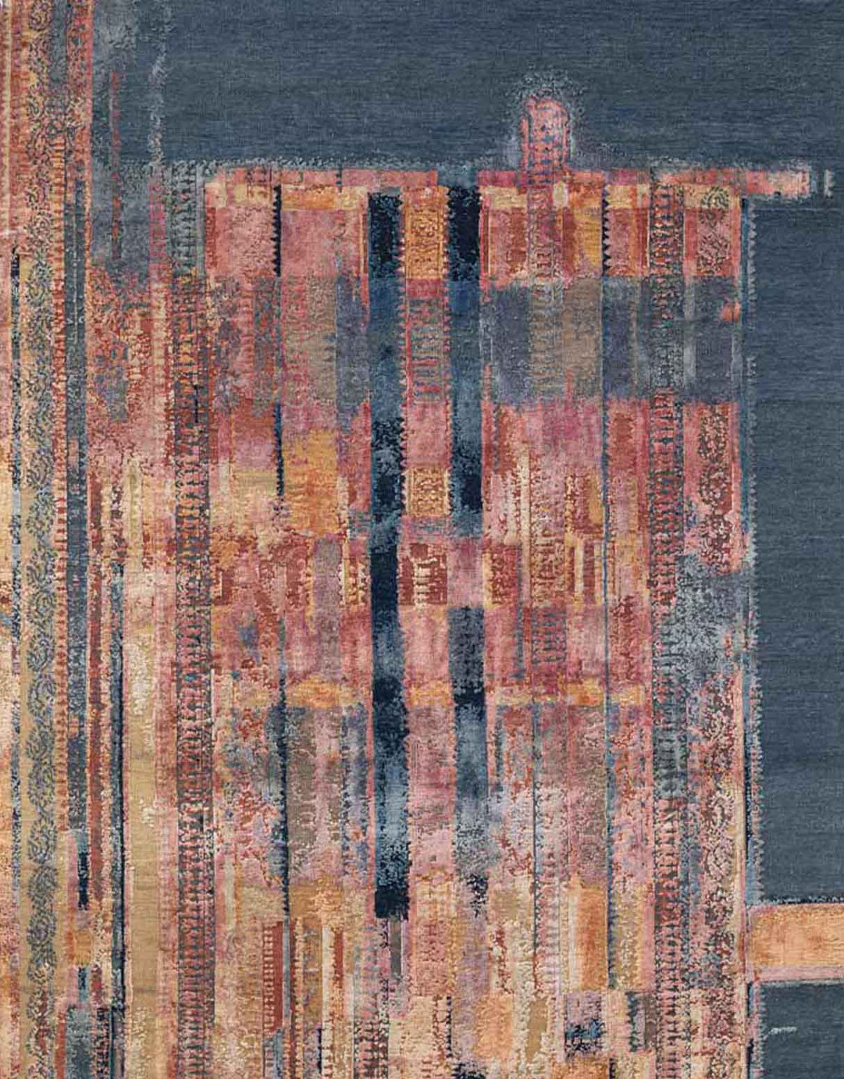 Pochampally Hand Knotted Woollen And Silk Rug  By Abraham & Thakore