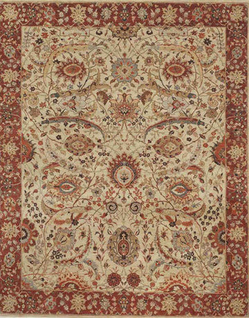Sickle Leaf Handknotted Wool Rug