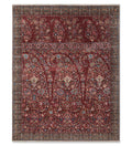 Vasyl Maroon Handknotted Silk and Wool Rug By JJ Valaya