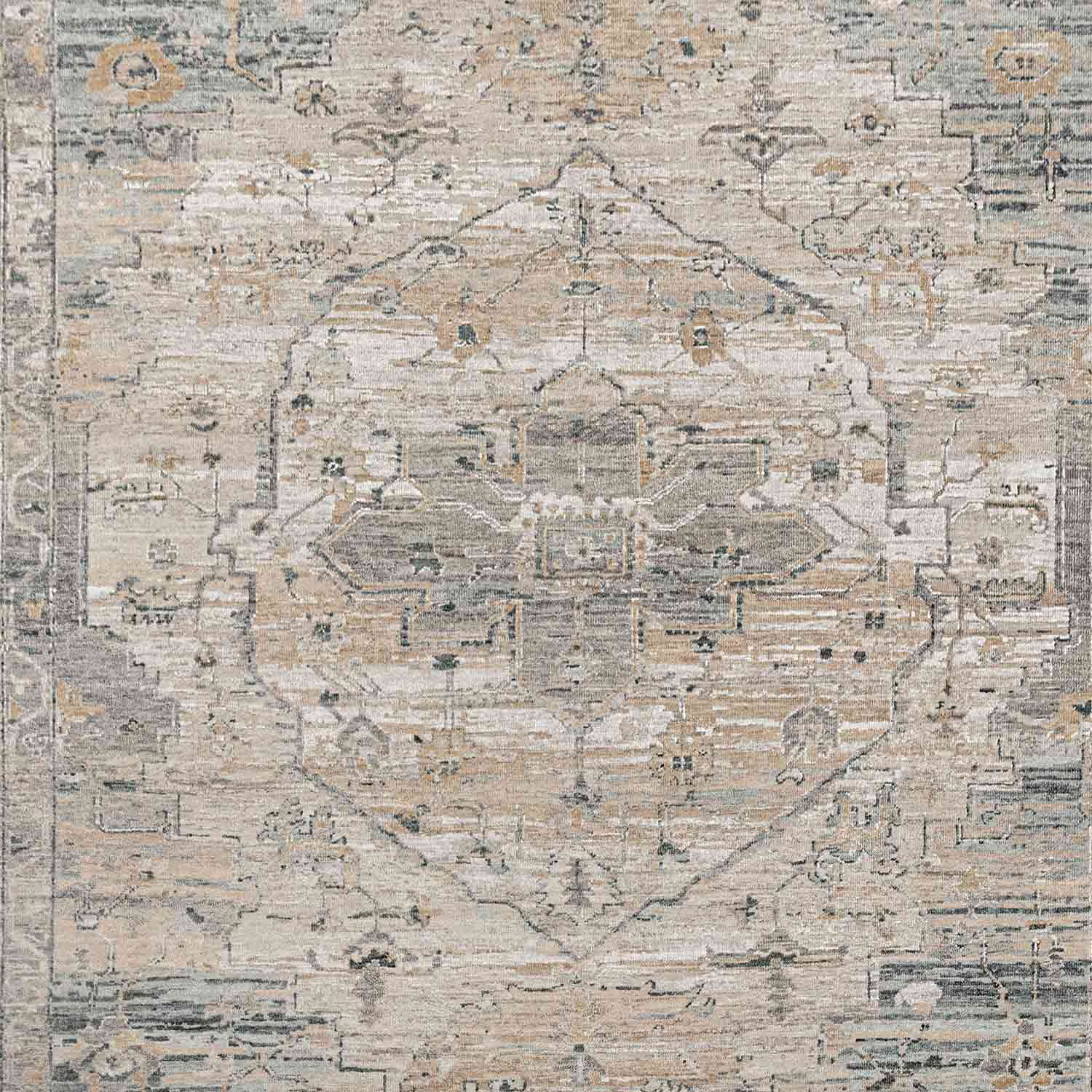 Abrash Handknotted Wool and Silk Rug