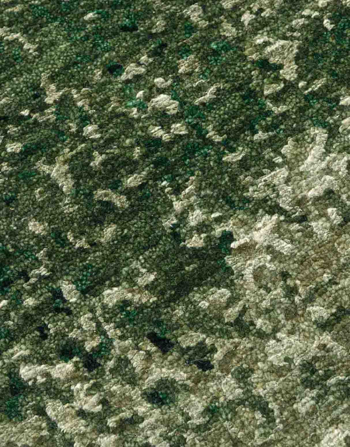 Jade Handknotted Wool and Silk Rug