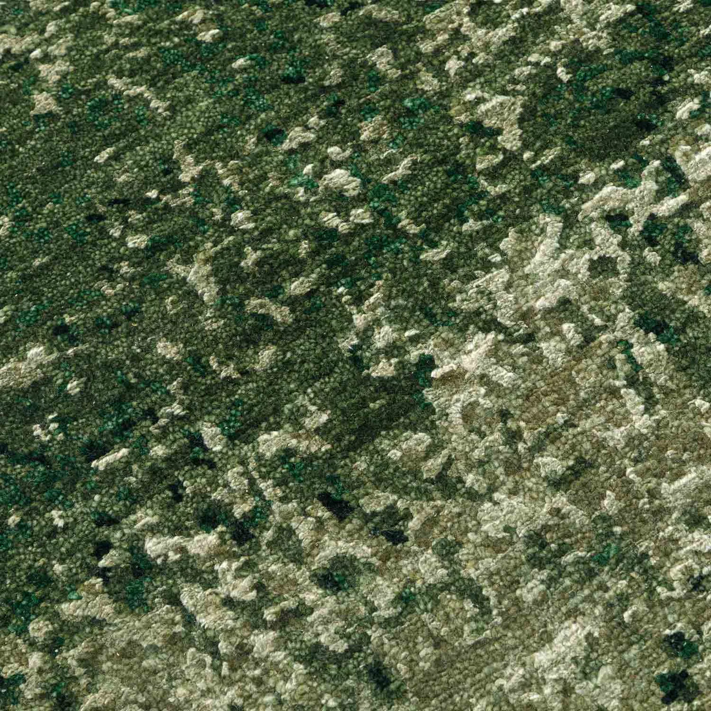 Jade Handknotted Wool and Silk Rug