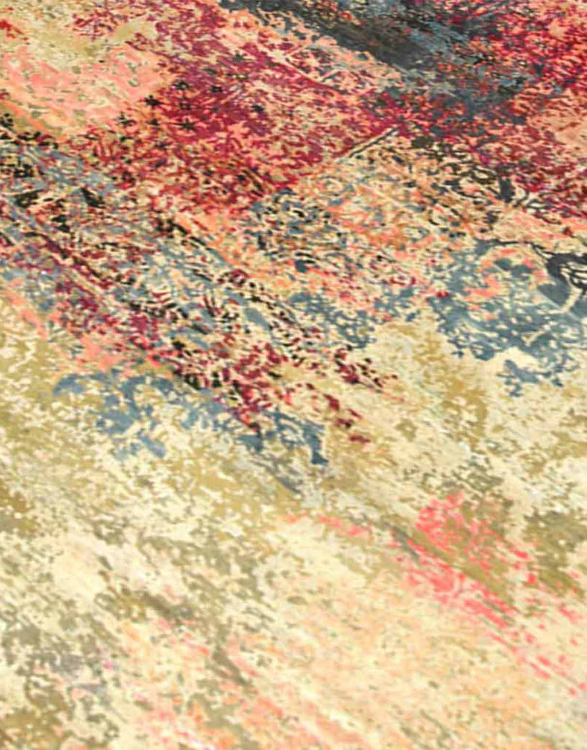 Chromen Handknotted Silk and Wool Rug