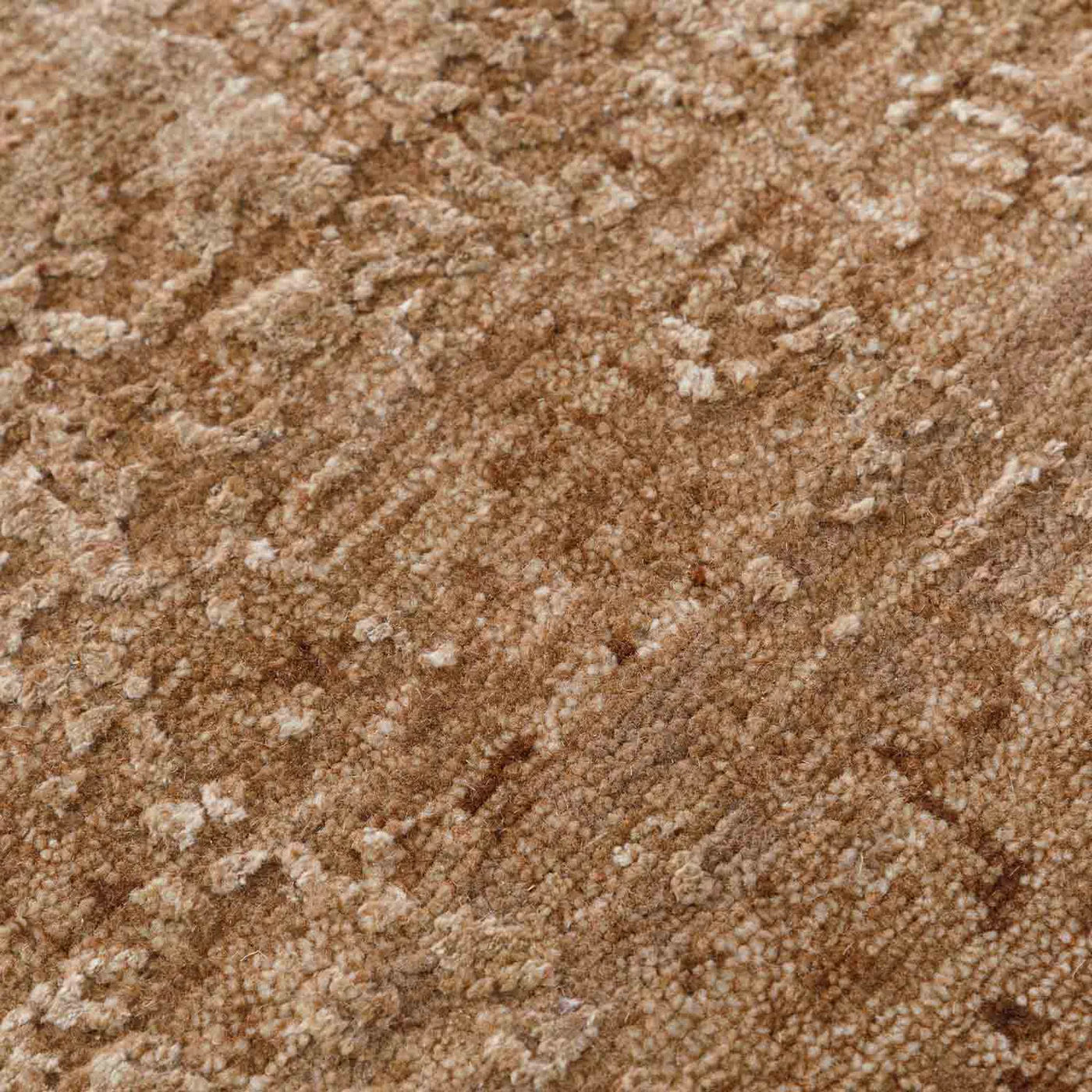 Cinnamon Handknotted Wool and Silk Rug