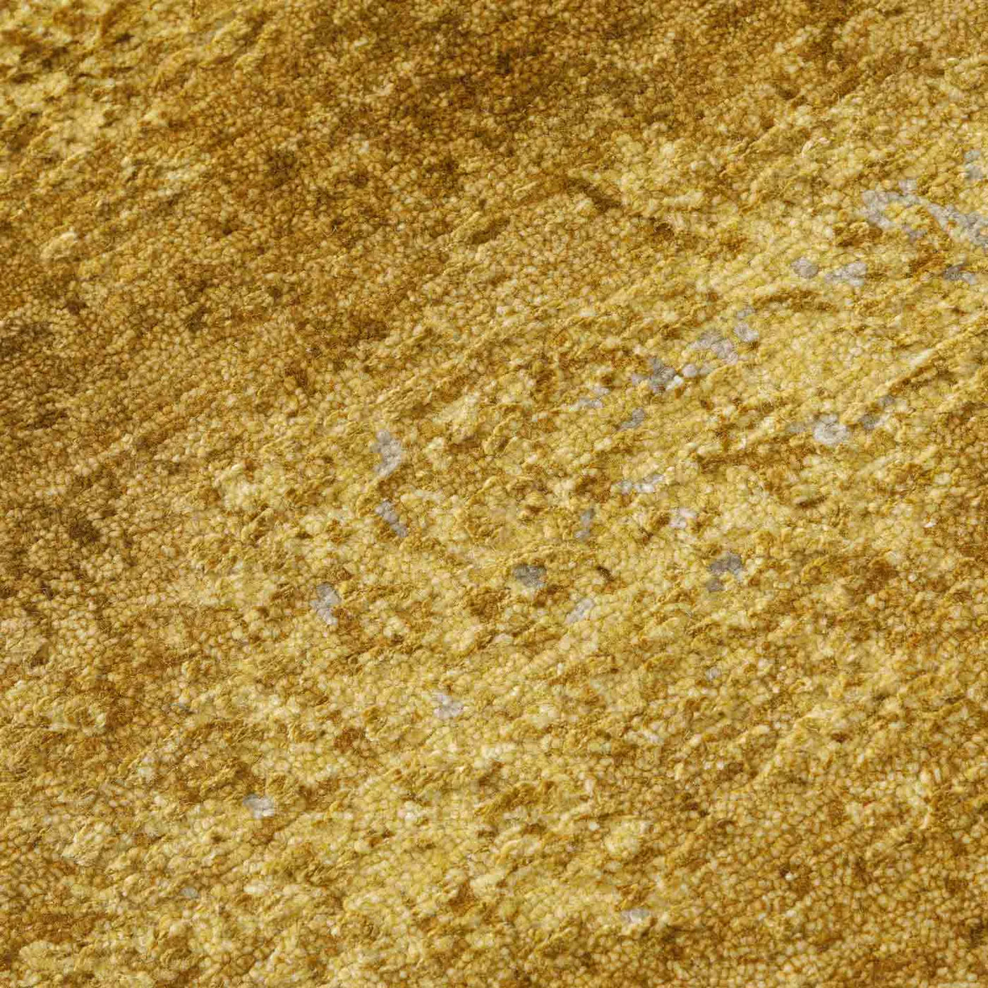 Gold Handknotted Wool and Silk Rug