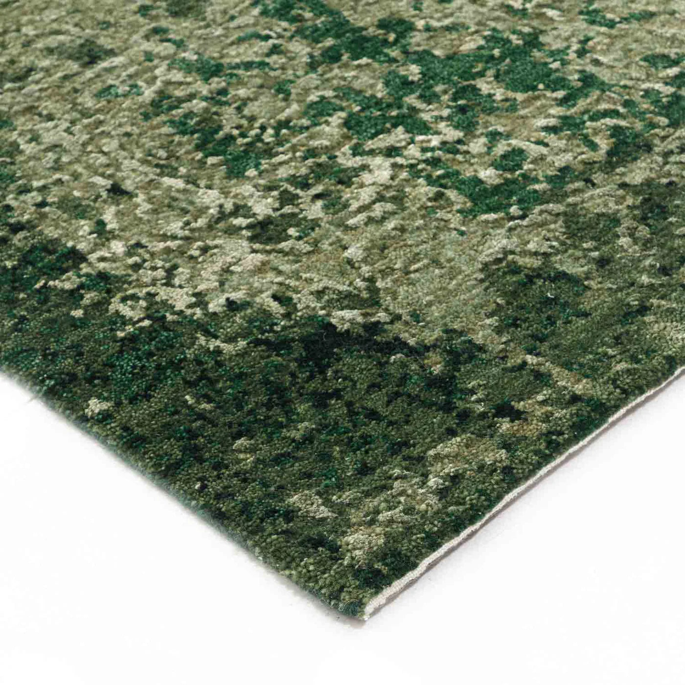 Jade Handknotted Wool and Silk Rug