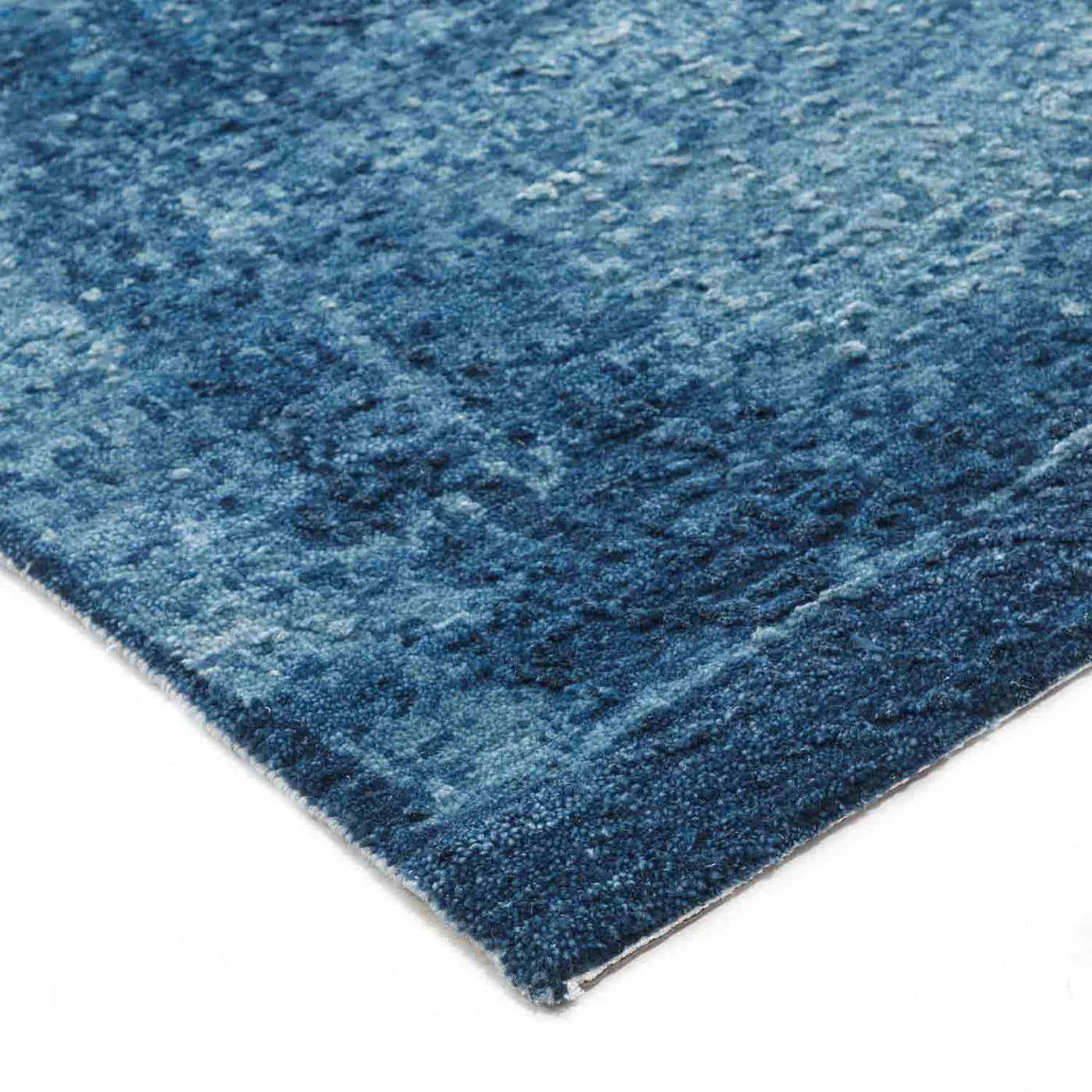 Azure Handknotted Wool and Silk Rug