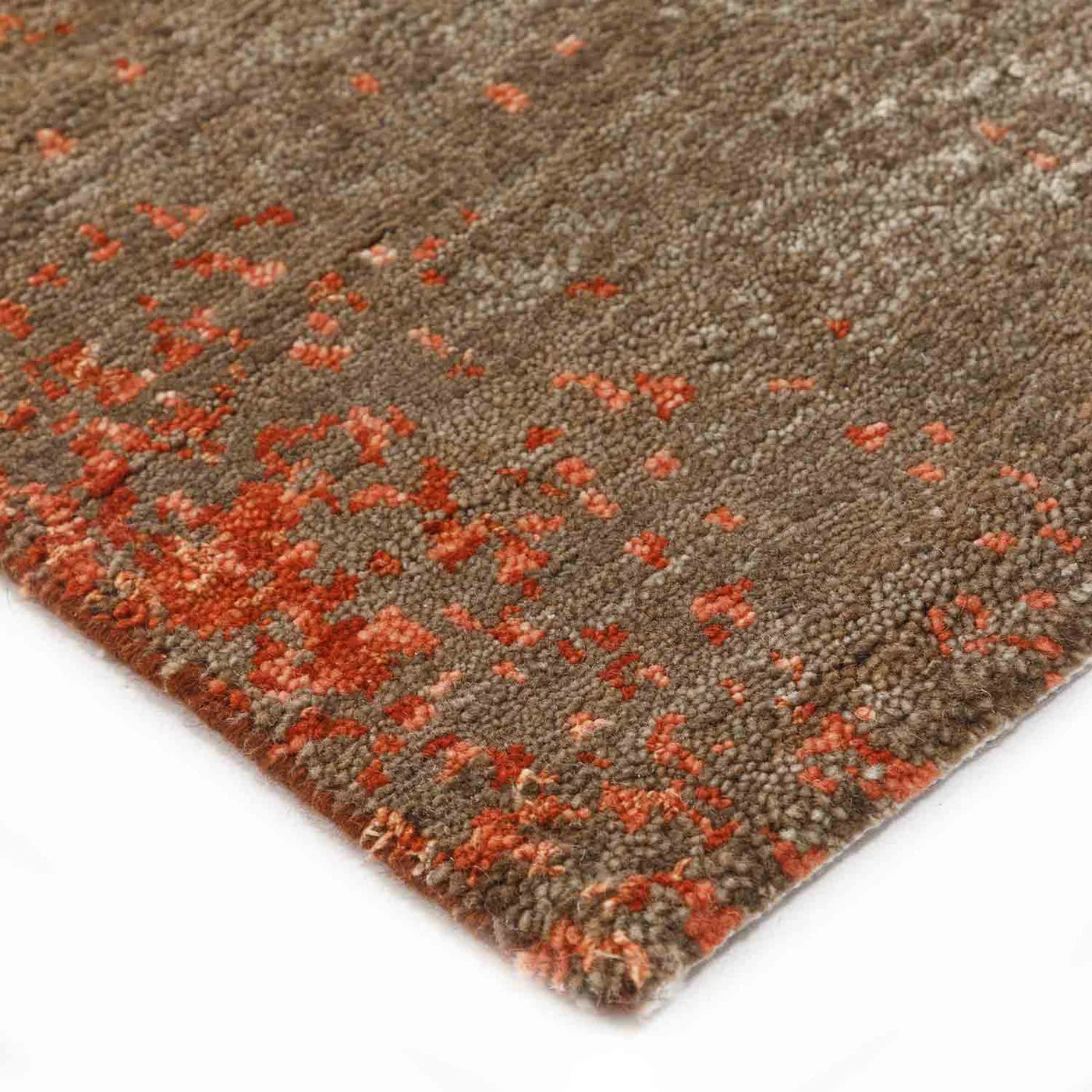 Scarlet Handknotted Wool And Silk Rug