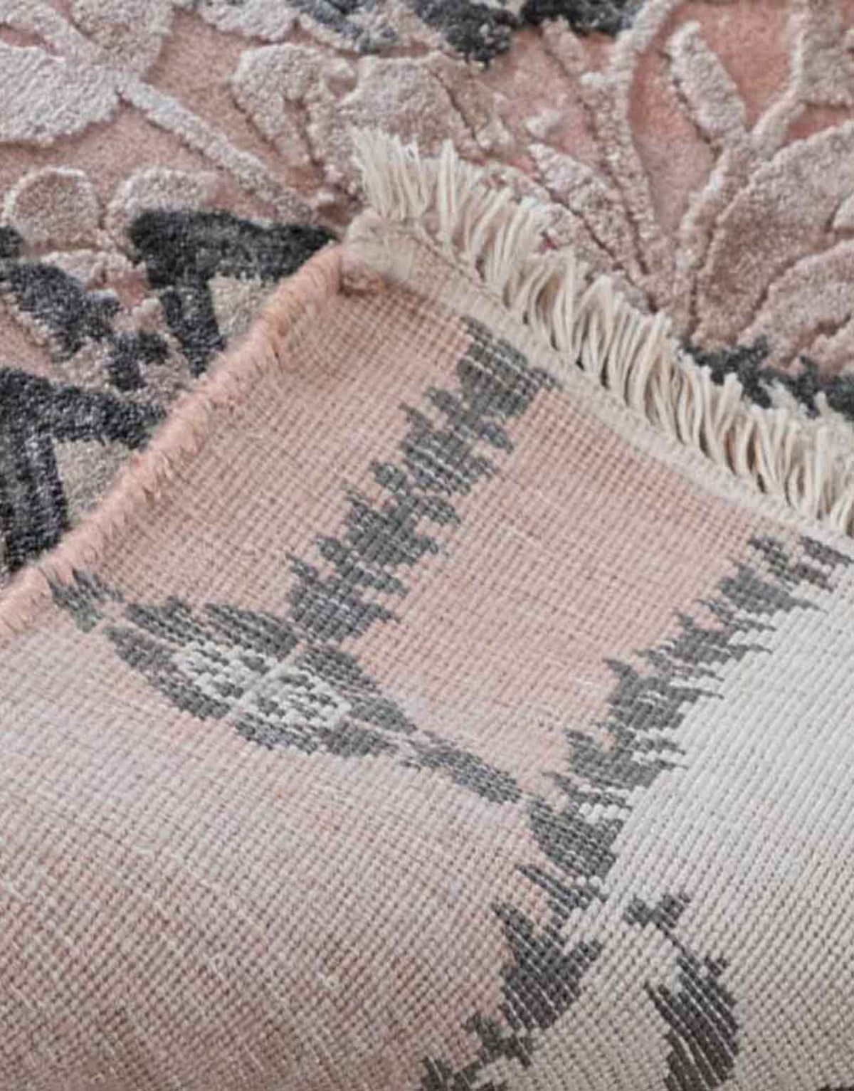 Vintage Rose Handknotted Wool and Viscose Rug By Anita Dalmia
