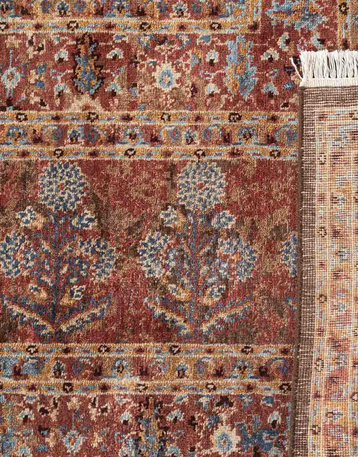 Muneem Handknotted Wool and Silk Rug By JJ Valaya