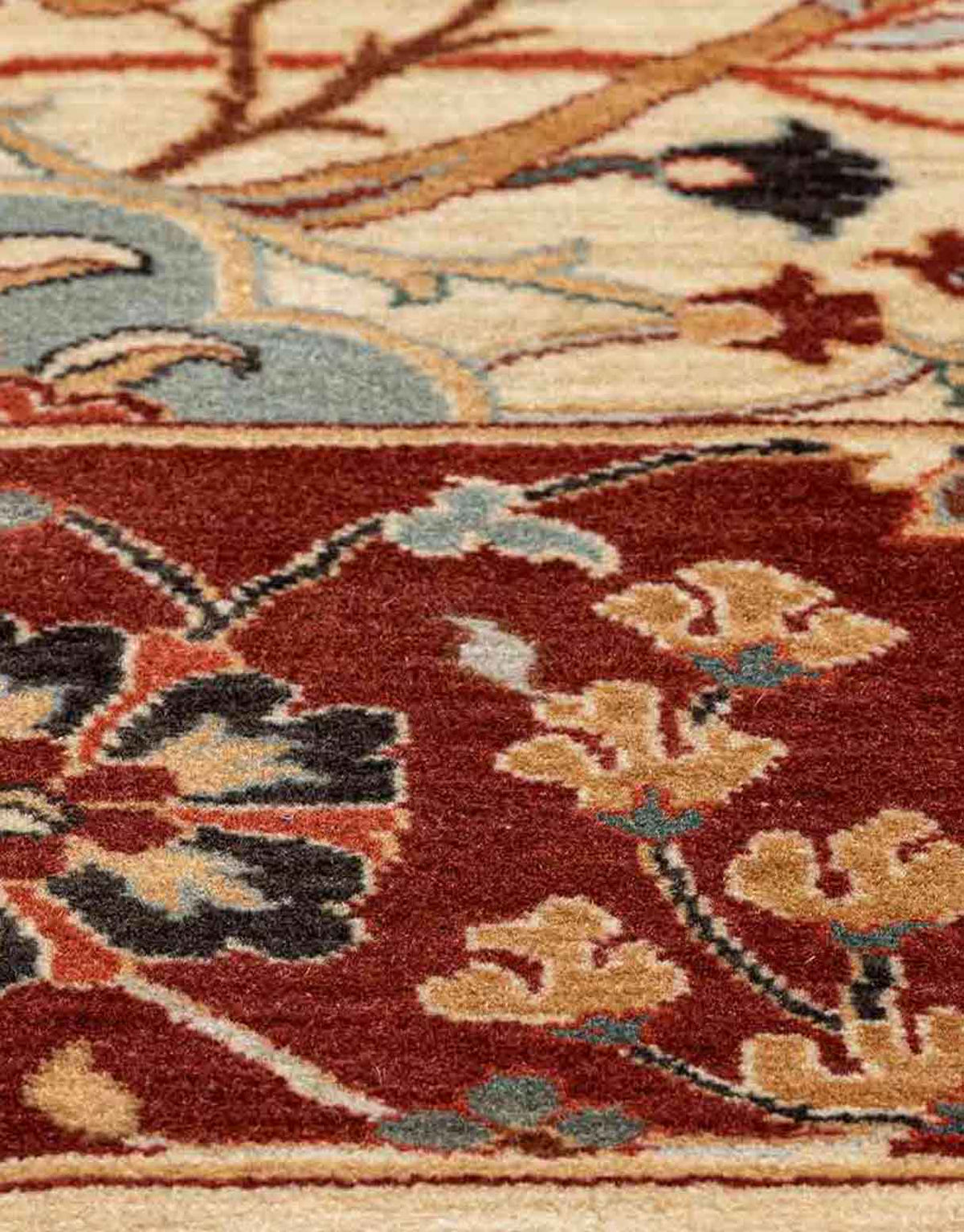 Sickle Leaf Handknotted Wool Rug