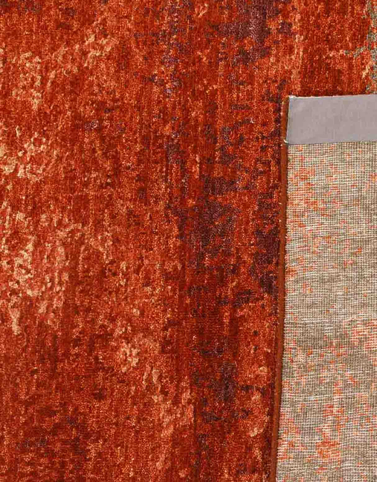 Scarlet Handknotted Wool And Silk Rug