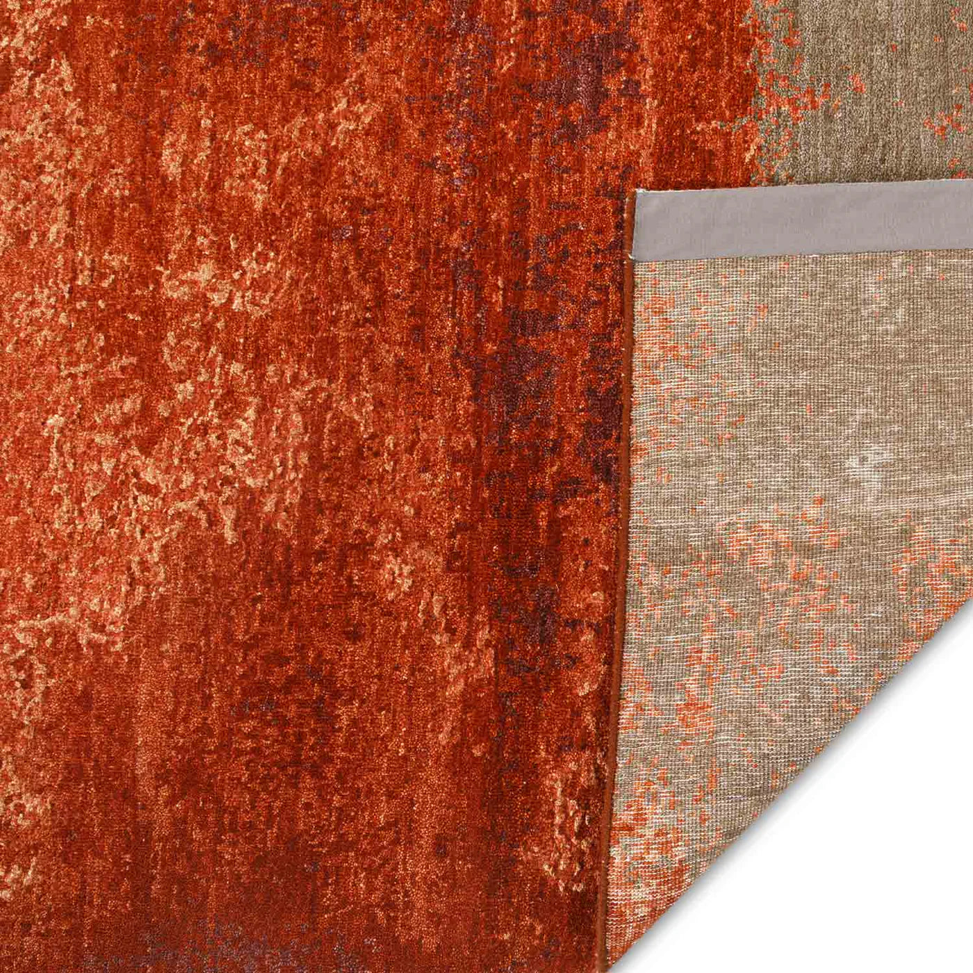 Scarlet Handknotted Wool And Silk Rug