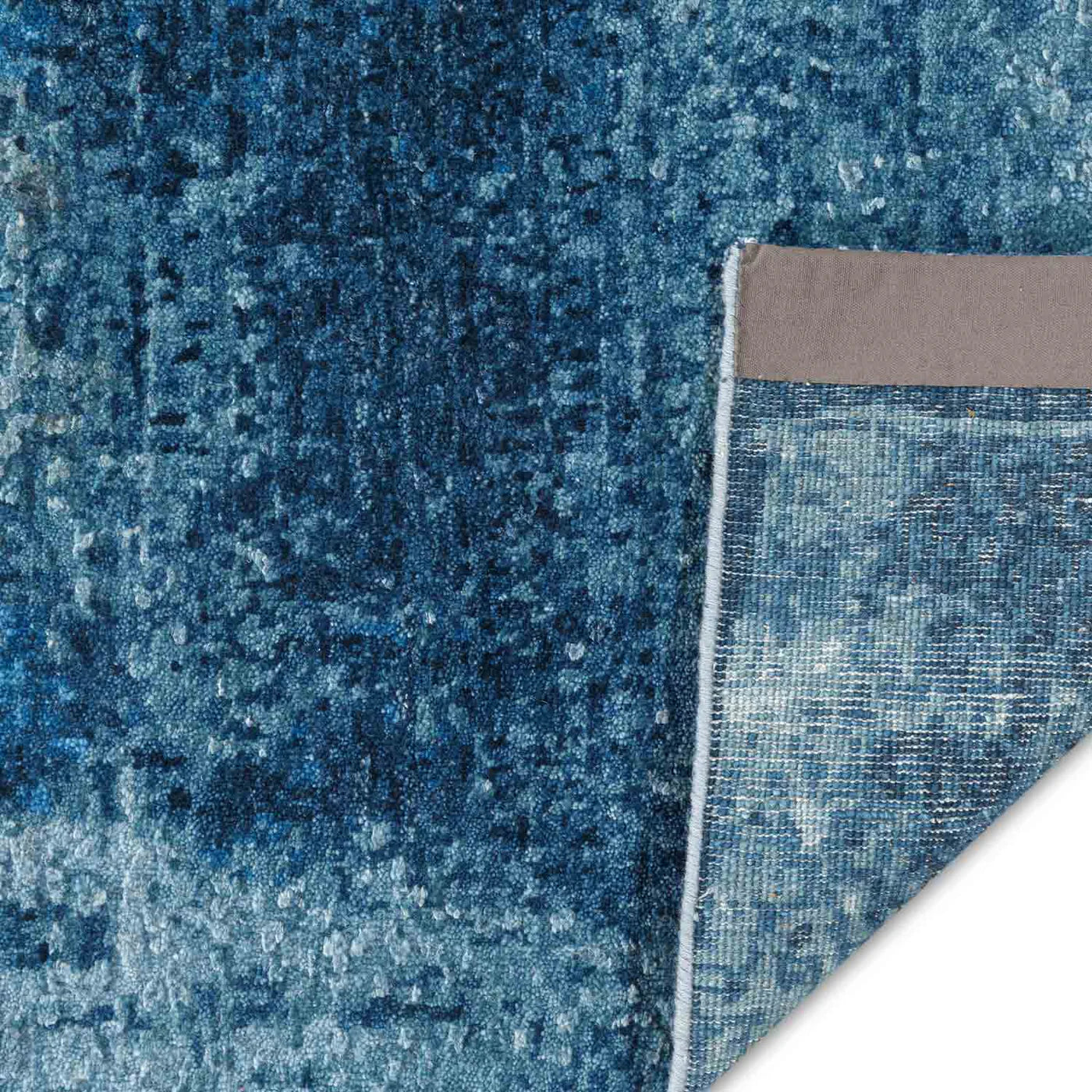 Azure Handknotted Wool and Silk Rug
