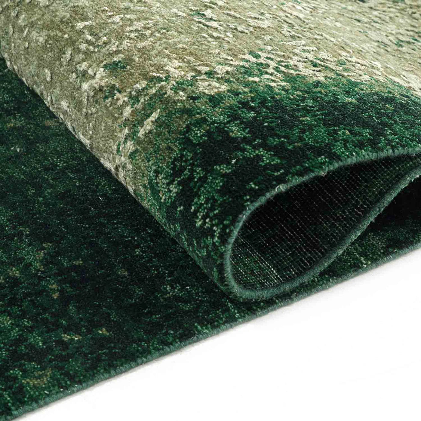Jade Handknotted Wool and Silk Rug