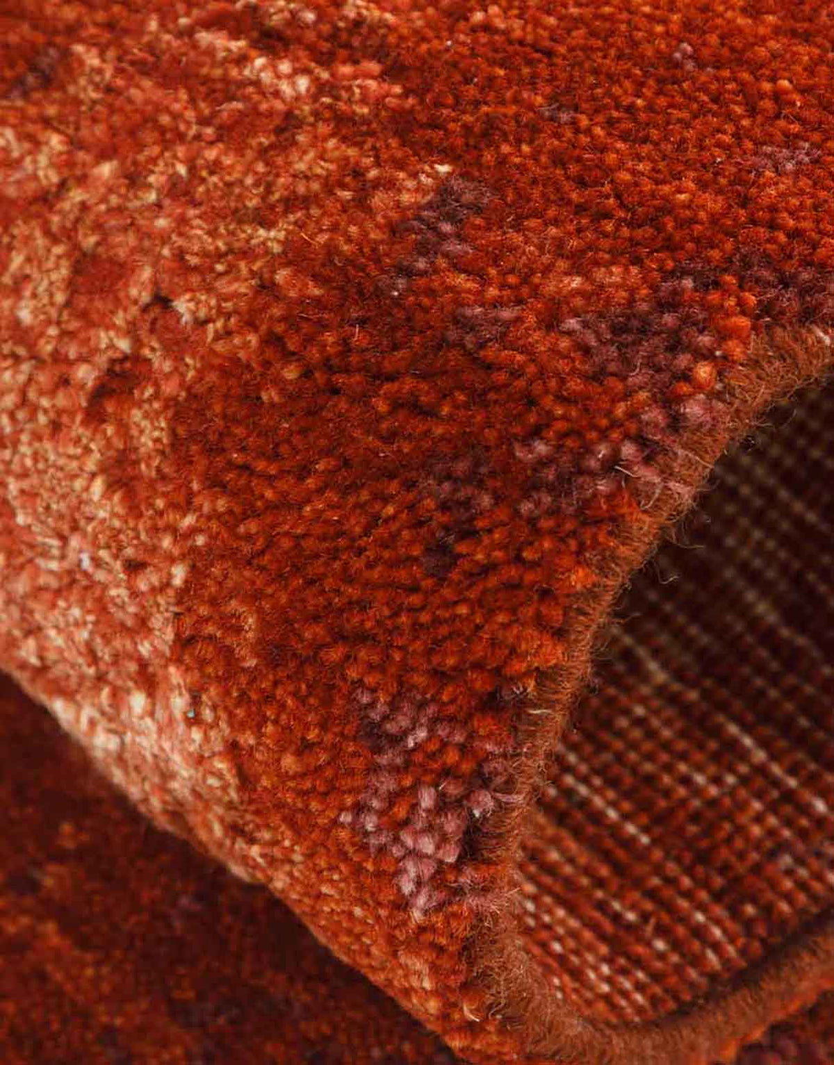 Scarlet Handknotted Wool And Silk Rug