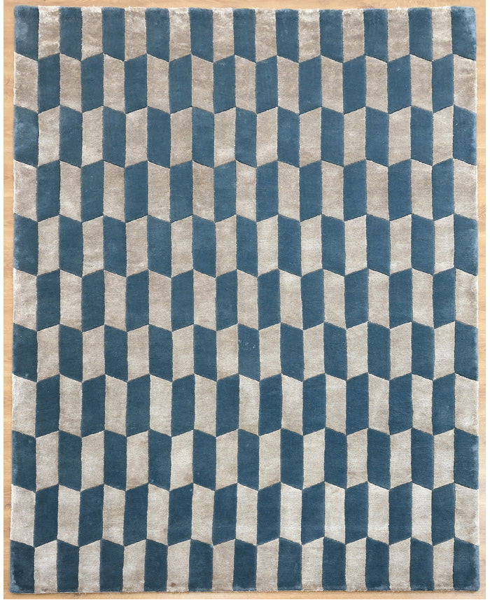 Tibetan Hand Knotted Woollen And Viscose Rug