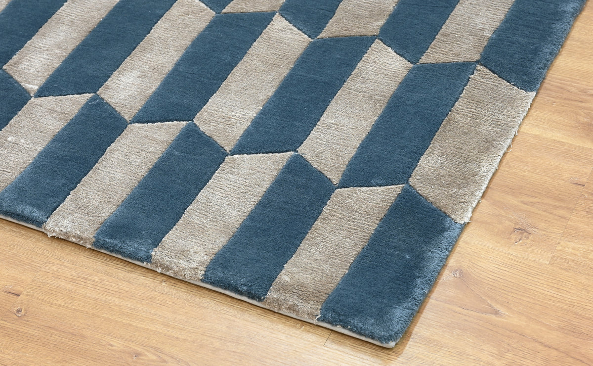 Tibetan Hand Knotted Woollen And Viscose Rug
