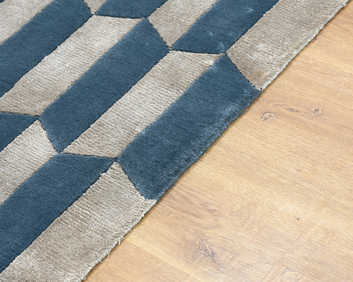 Tibetan Hand Knotted Woollen And Viscose Rug