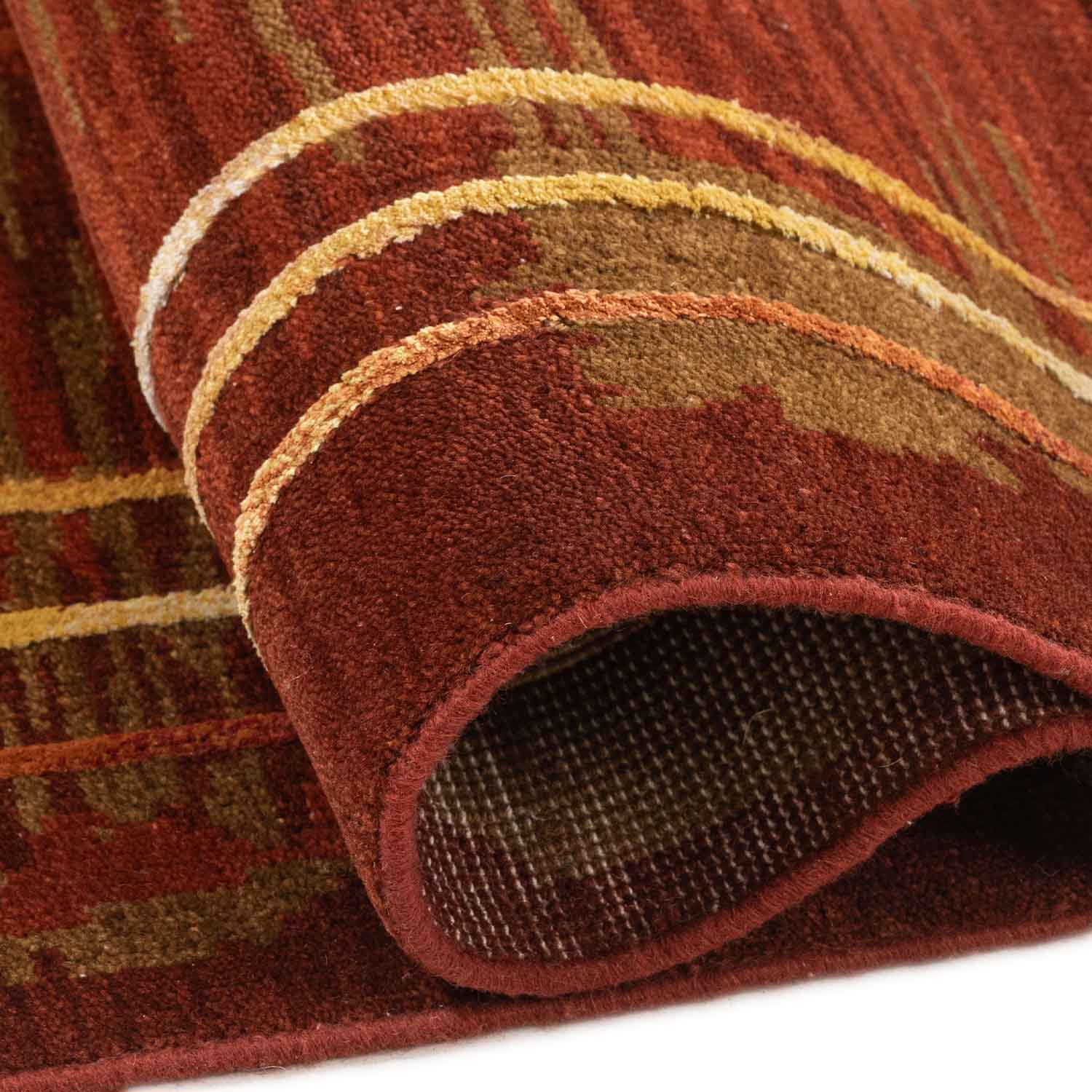 Maya hand knotted wool and silk rug by Angeli Sowani for Obeetee - angle view