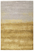 Gold Handknotted Wool and Silk Rug